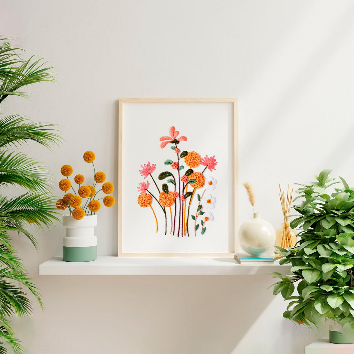 6 Sets Embroidery Kit for Beginners to Learn 28 Basic Embroidery Cross Stitch Practice Kit,DIY Hand Embroidery Kits Includes Stamped Flower Pattern, Hoop, Color Threads,Tools KintKita