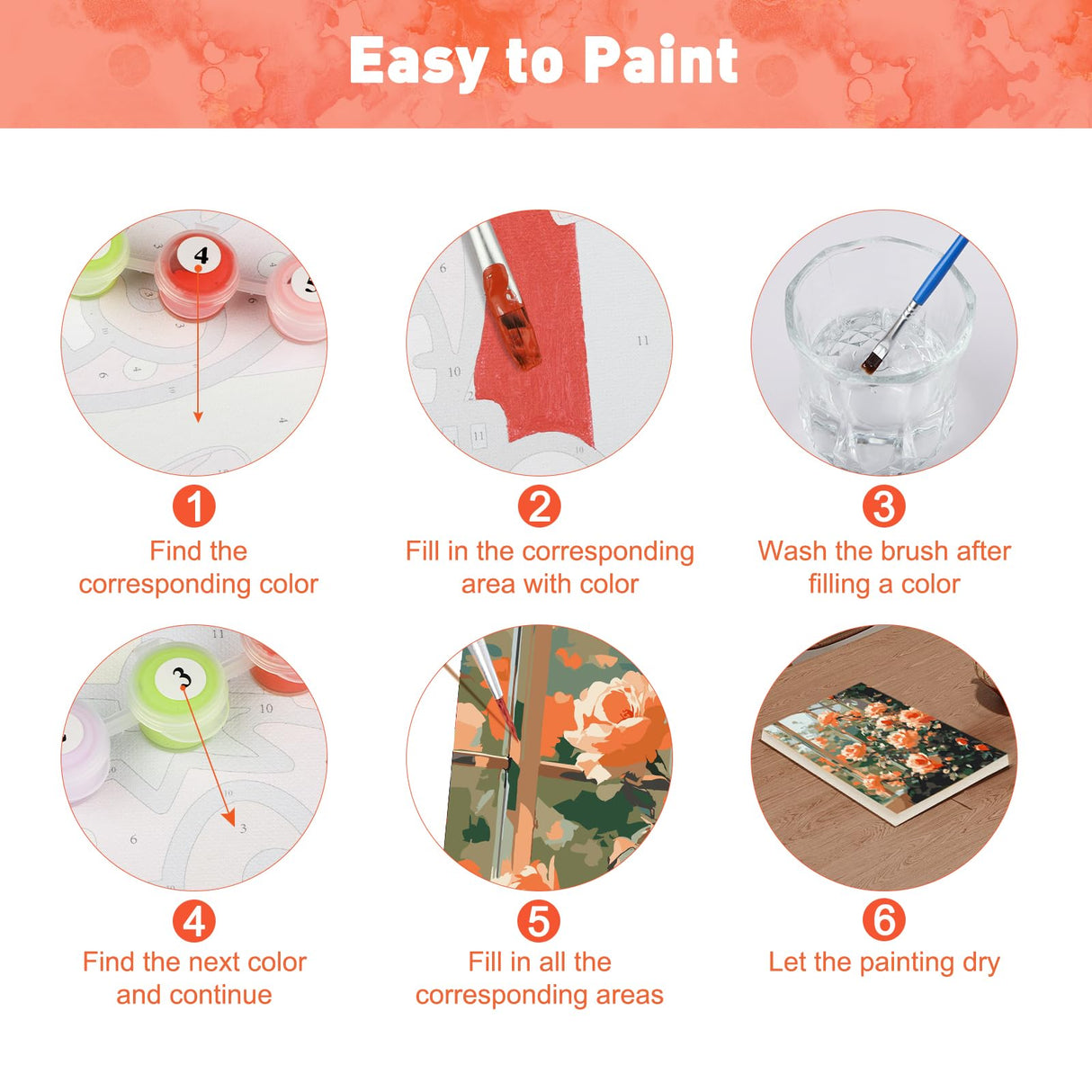 MAXBYE Window Roses Paint by Numbers Kits for Adults Beginners with Wooden Frame, Easy Canvas Paint by Numbers Pink Flowers, DIY Oil Painting Art Kit for Home Wall Decoration 12X16 inch MAXBYE