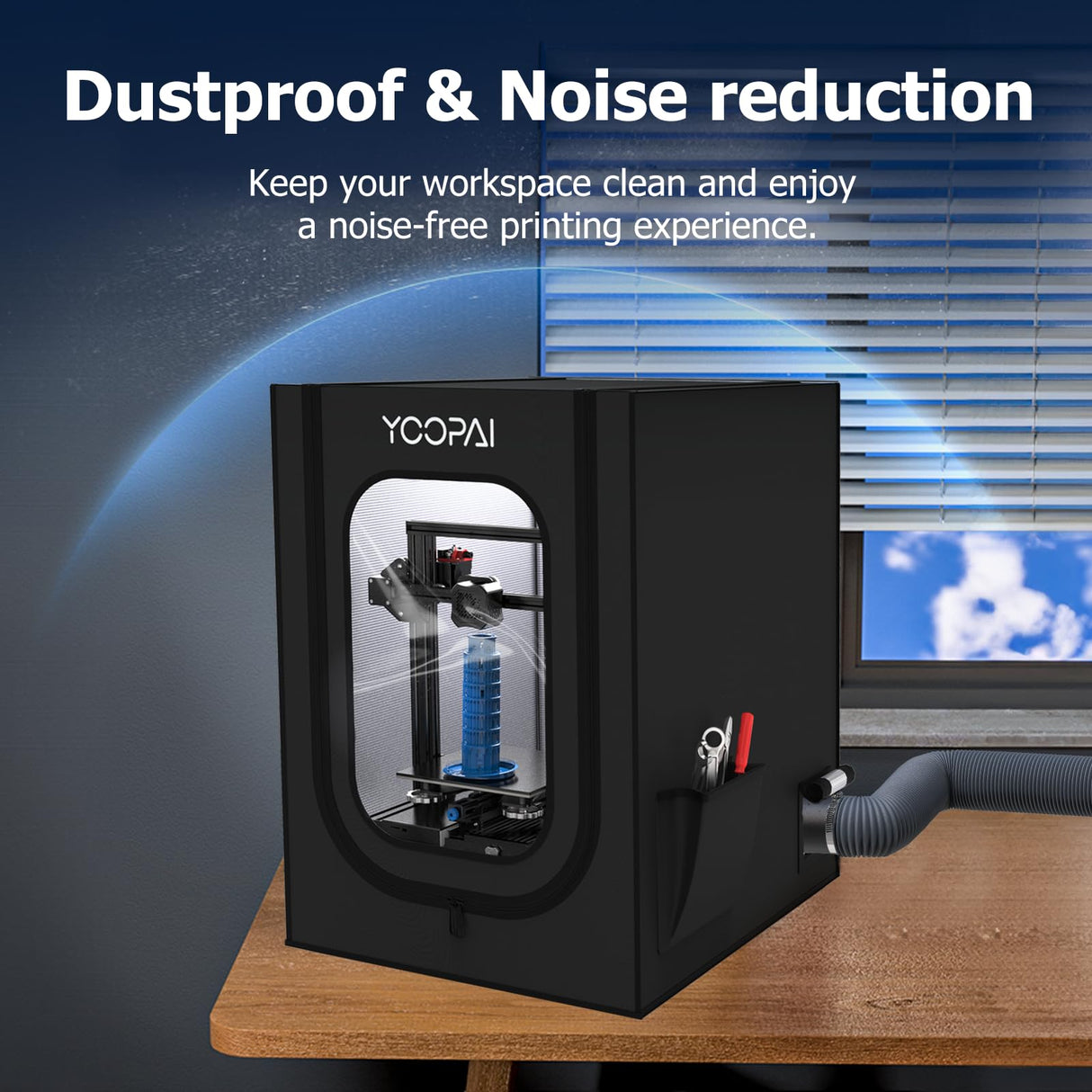 YOOPAI 3D Printer Enclosure, Fireproof Dustproof Tent Constant Temperature Protective Cover for Creality Ender 3/Ender 3 Pro/Ender 3V2/Ender 3S1/Neo/Anycubic Elegoo, 29.5×25.6×21.6" YOOPAI