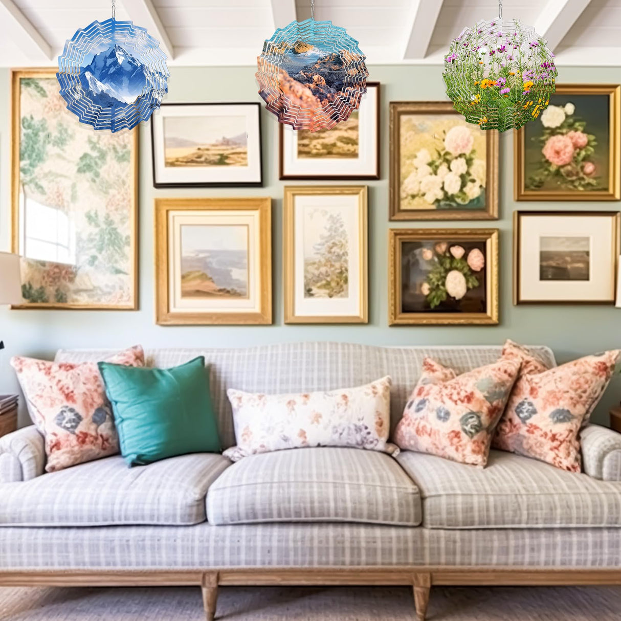 ZhouBoat 10 Inch Sublimation Wind Spinner Blanks, 10 Pack Summer Garden Windmills 3D Flower Aluminum DIY Hanging Sculpture Kinetic Wind Spinners Blanks Heat Press Transfer Decorations ZhouBoat