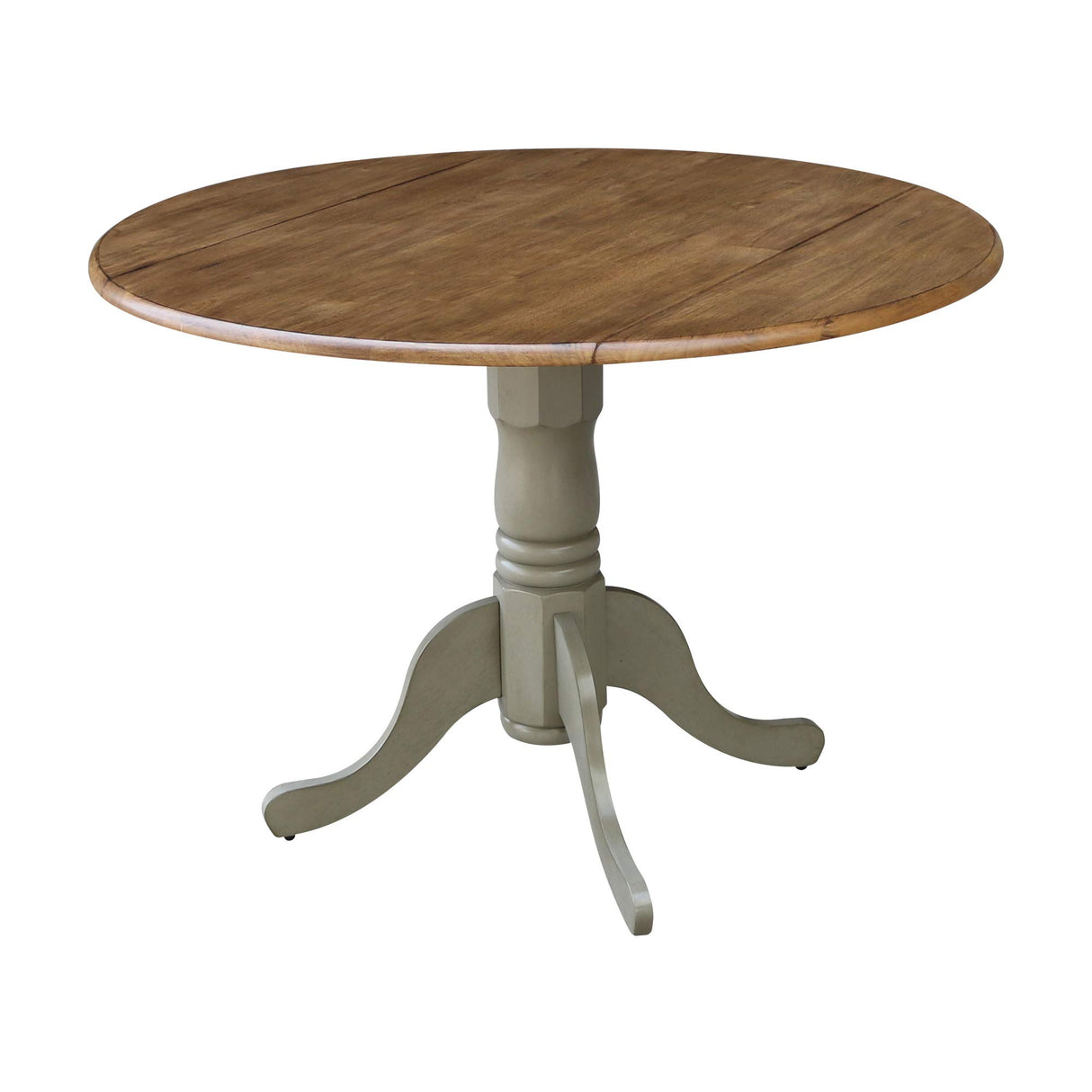 International Concepts Inch Dual 42 Drop Leaf Dining Table, Distressed Hickory/Stone IC International Concepts