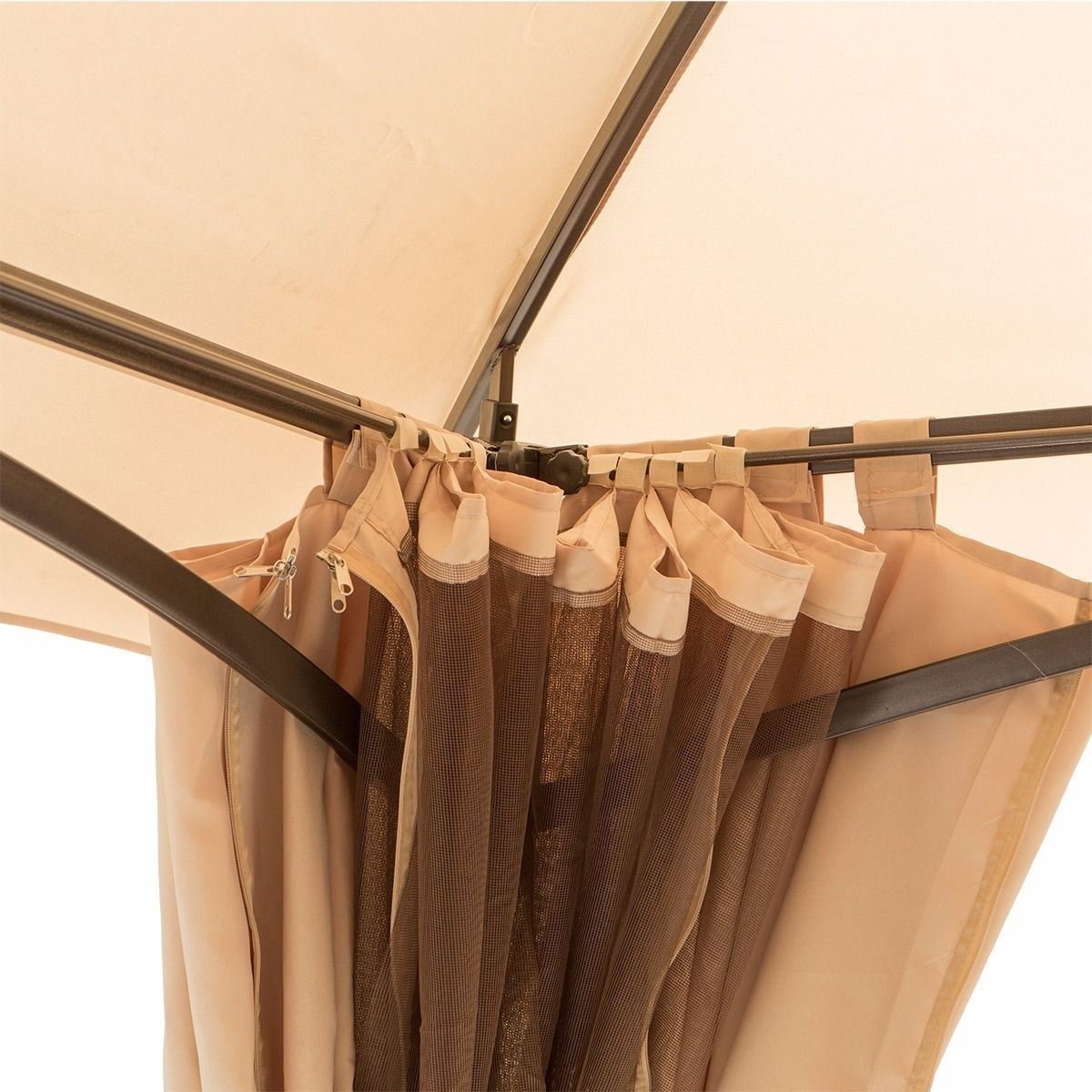 Barton 10' x 13' ft Garden Patio Gazebo Fully Enclosed All-Season w/Mosquito Netting and Curtains -Beige Barton