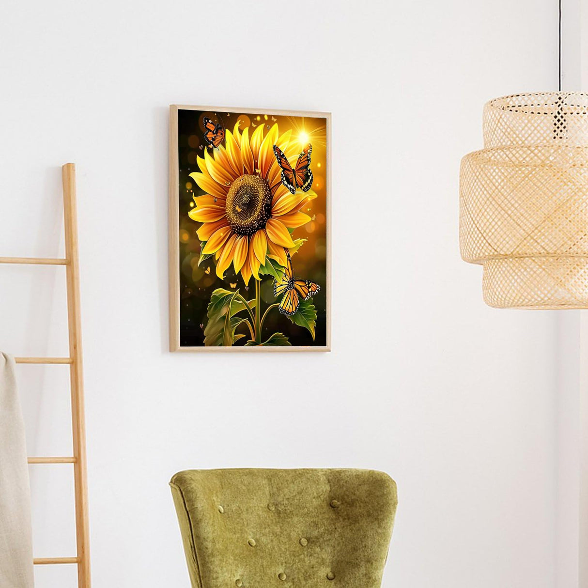 Naykow Diamond Painting Drills Sunflower Diamond Painting Sunflower Diamond Art Kits for Adults, DIY Gem Diamond Art Flower Diamond Art Cross Stitch Jewel Art Rhinestone Craft 12 x 16 inches Naykow
