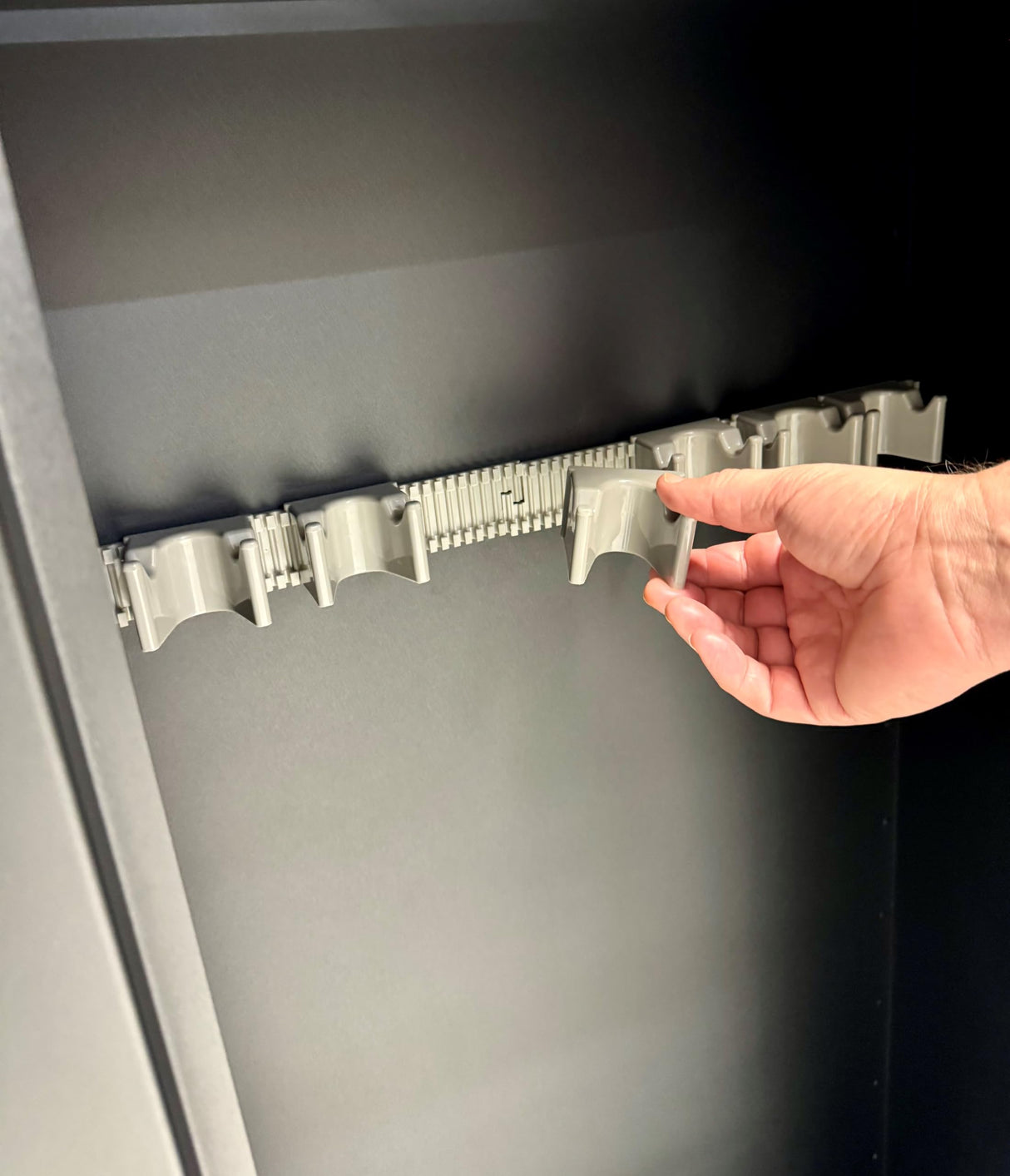 First Watch 8-Gun Security Cabinet, Steel Storage Safe with Lock, American Flag Design, Black Homak