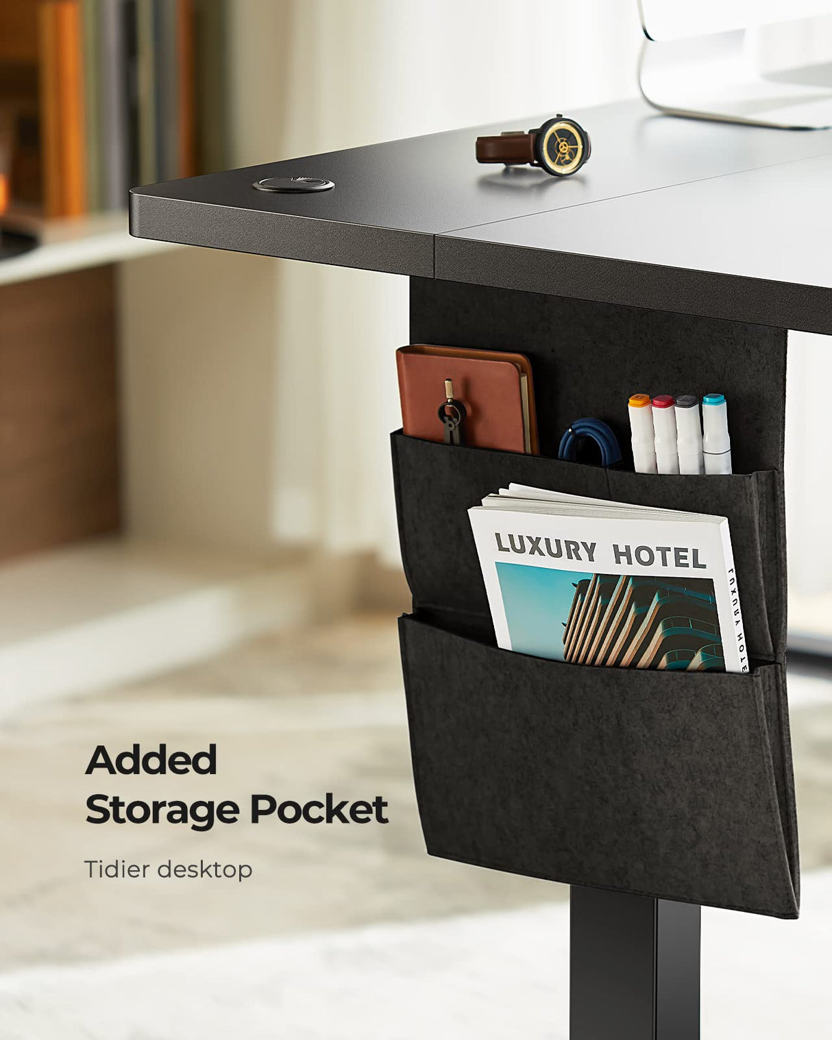 Marsail Standing Desk Adjustable Height Home Office Desk,48x24 Inch Electric Standing Desk, Stand up Desk with Storage Bag,Headphone Hook for Computer Workstations Desk 4 Memory Preset Marsail