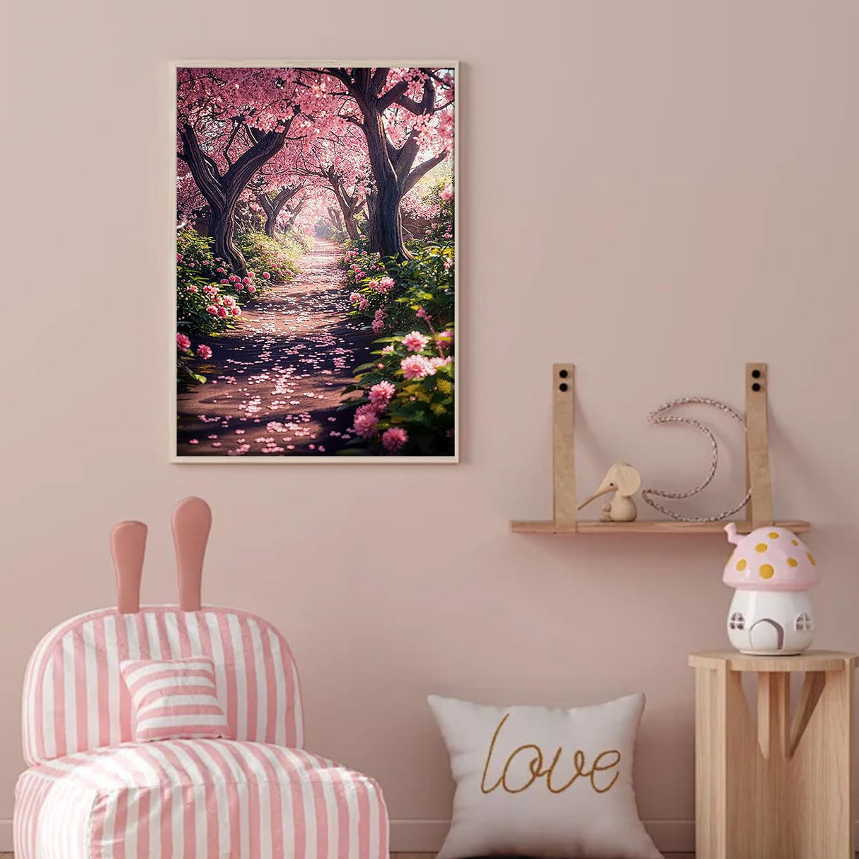 Diamond Art Kits for Adults Beginner- Cherry tree blossom DIY Modern Diamond Painting Kits 5D Diamond Dots Gem Art Crafts with Tools Round Full Drill Funny Crafts for Home Wall Decor&Gift 12x16inch Fairyland JinWenn