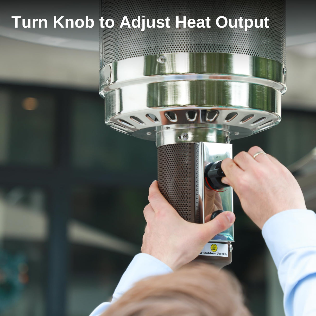 EAST OAK 48,000 BTU Patio Heater for Outdoor Use With Round Table Design, Double-Layer Stainless Steel Burner and Wheels, Outdoor Patio Heater for Home and Commercial, Bronze, 31.9" x 31.9" x 86.6" EAST OAK