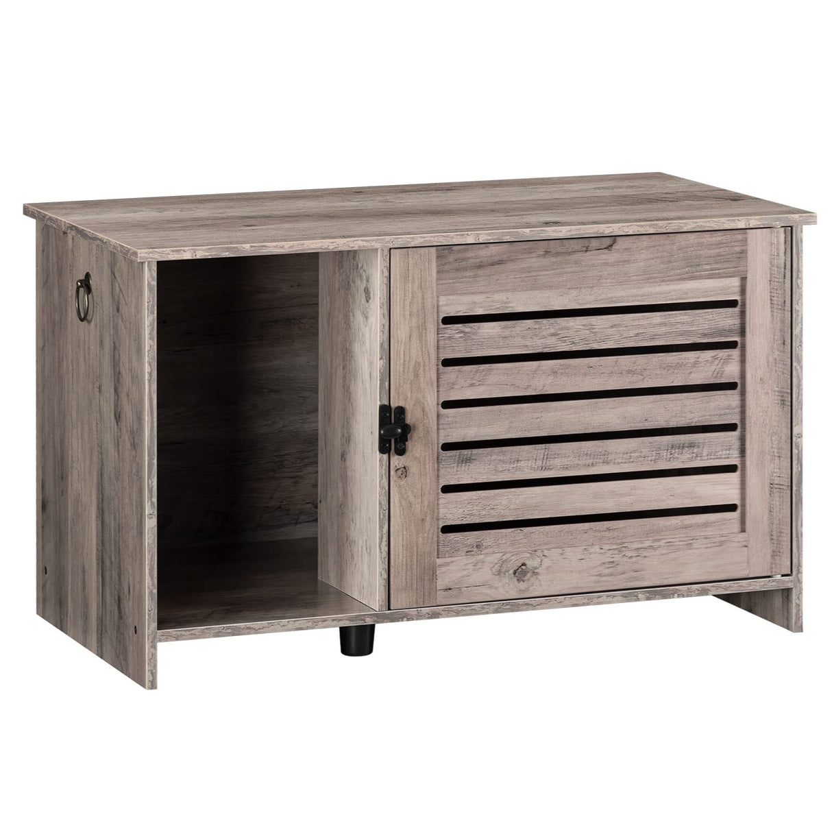 HOOBRO Cat Litter Box Enclosure, Hidden Cat Litter Box Furniture with Louvered Door, Spacious Hidden Cat Washroom with Divider, Cat Furniture Cabinet, 31.5" L x 17.7" W x 18.1" H, Greige BG07MW01 HOOBRO