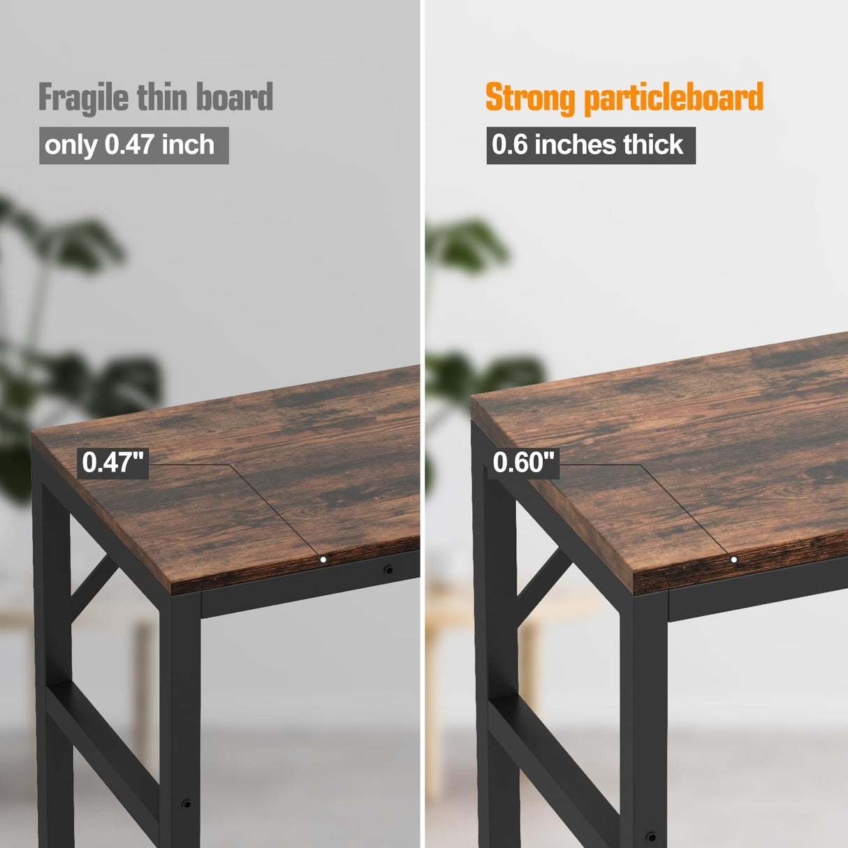 Livofloral Narrow Console Table, 29.5" Entryway Table with 2 Support Bar, Thin Sofa Table, Small Couch Table, Display Table, Side Tables for Living Room, Hallway, Bedroom, Rustic Brown Livofloral