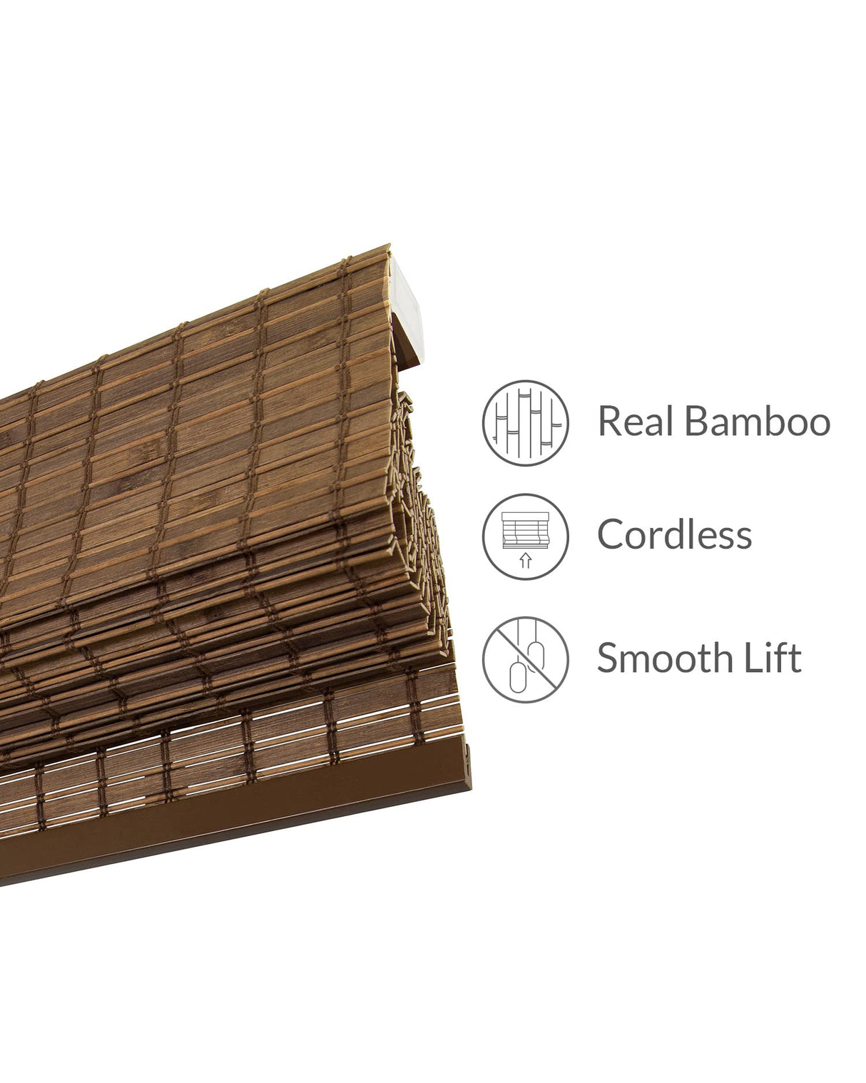 CHICOLOGY Home, Roman Bamboo Patio, Blinds, Window Shade, 23" W X 64" H, Pinecone CHICOLOGY