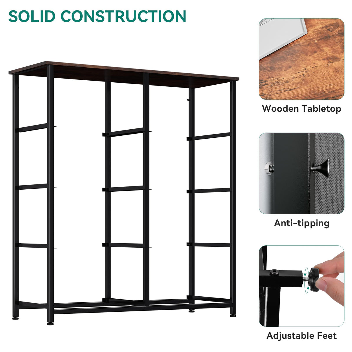 YITAHOME Dresser with 8 Drawers, Tall Storage Drawers, Black Dresser & Chest of Drawers, Storage Drawer Organizer for Closet, Bedroom, Living Room YITAHOME