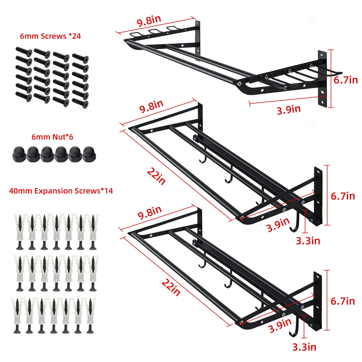 FelRelWel Garage Sports Equipment Storage Rack with Separate Shelf, Ball Rack, Sport Equipment Organizer withHooks for Badminton Racket, Basketball Rack for Basketball Football Rugby FelRelWel