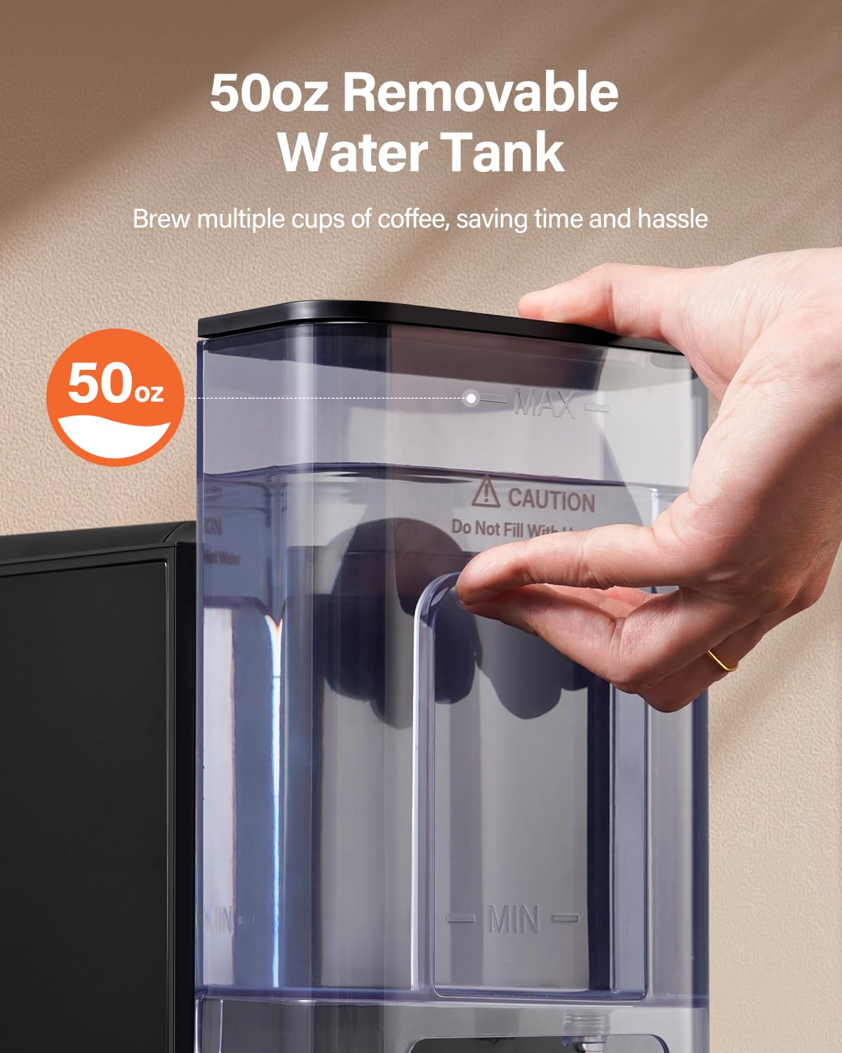 SHARDOR Single Serve Coffee Maker 2.0, Hot and Iced Coffee Machine for K Cup Pods & Ground Coffee, 6 to 14 oz Brew Sizes, 50 oz Removable Water Tank, Bold Brew Setting, Stainless Steel, Black SHARDOR