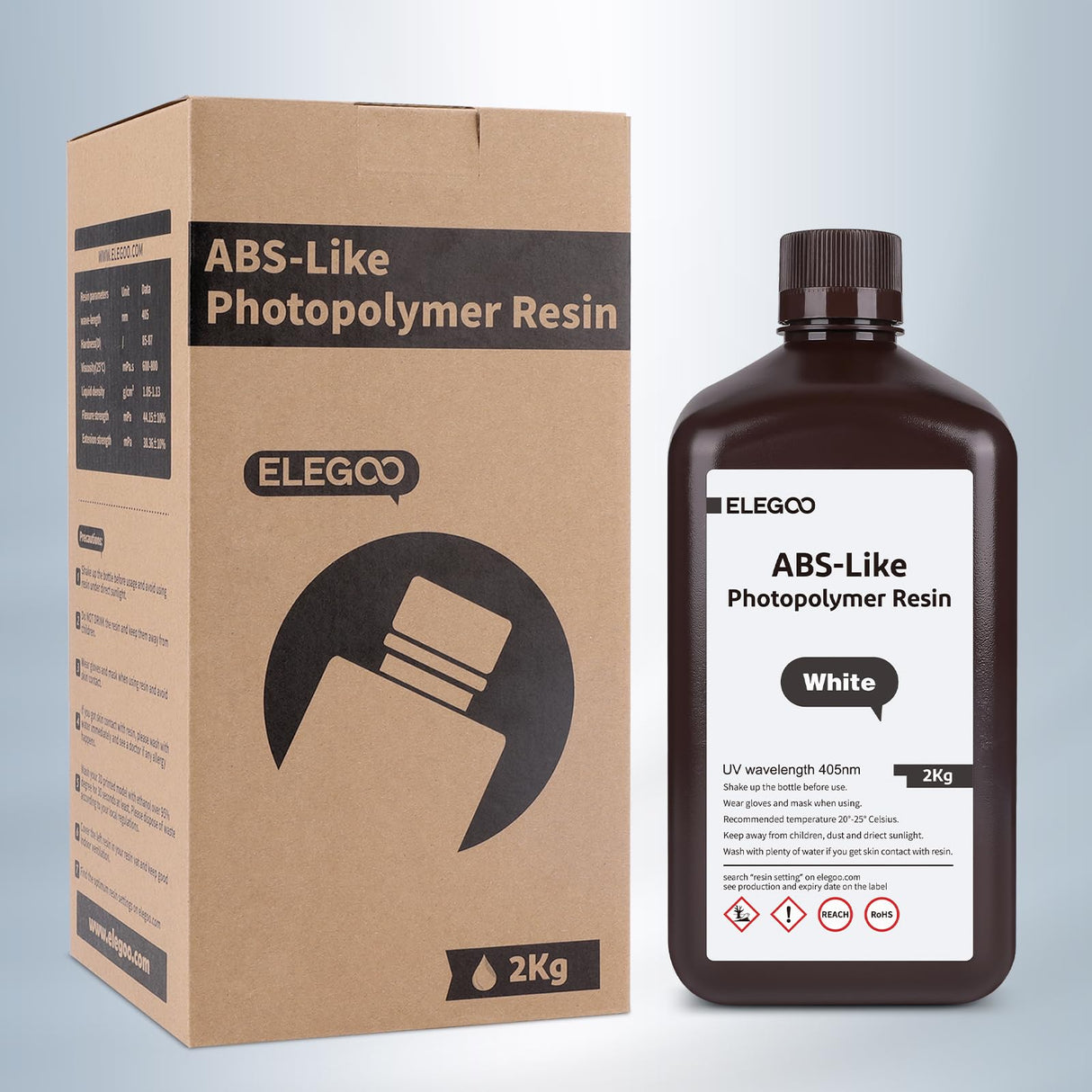 ELEGOO ABS-Like 3D Printer Resin, 405nm UV-Curing LCD Resin High Precision Fast Curing Non-Brittle Standard Photopolymer Resin for LCD Printing Clear Red 2000G ELEGOO