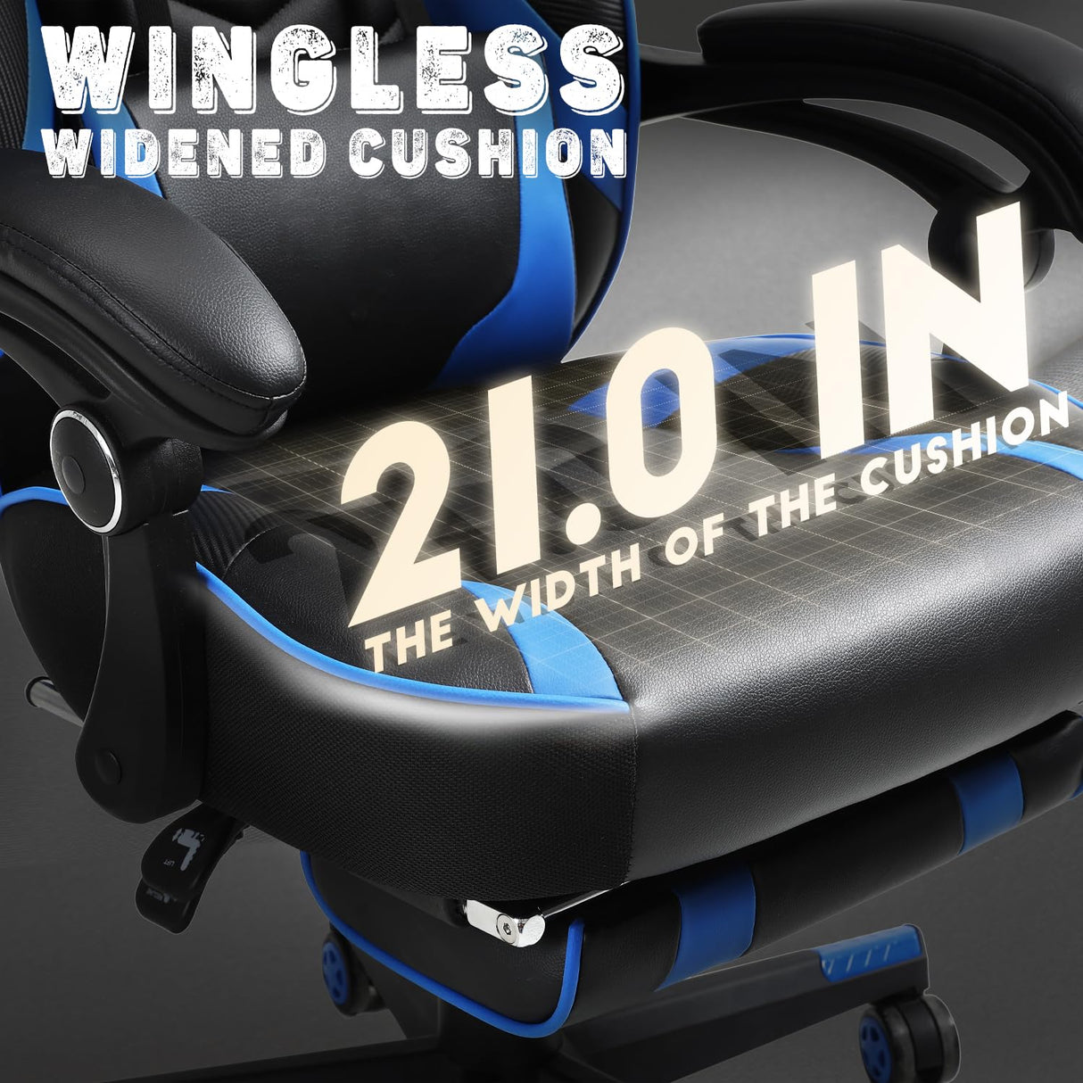 Vonesse Gaming Chair for Adults,Reclining Gamer Chair with High Back,Big and Tall Gaming Chairs with Footrest,Computer Chair with Massage(Black/Blue) Vonesse