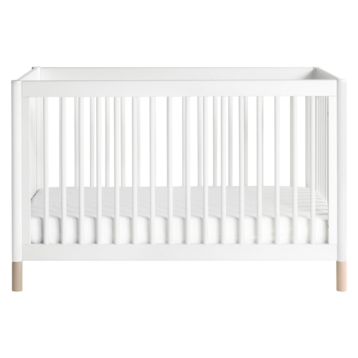 Babyletto Gelato 4-in-1 Convertible Crib with Toddler Bed Conversion in White and Washed Natural, Greenguard Gold Certified babyletto