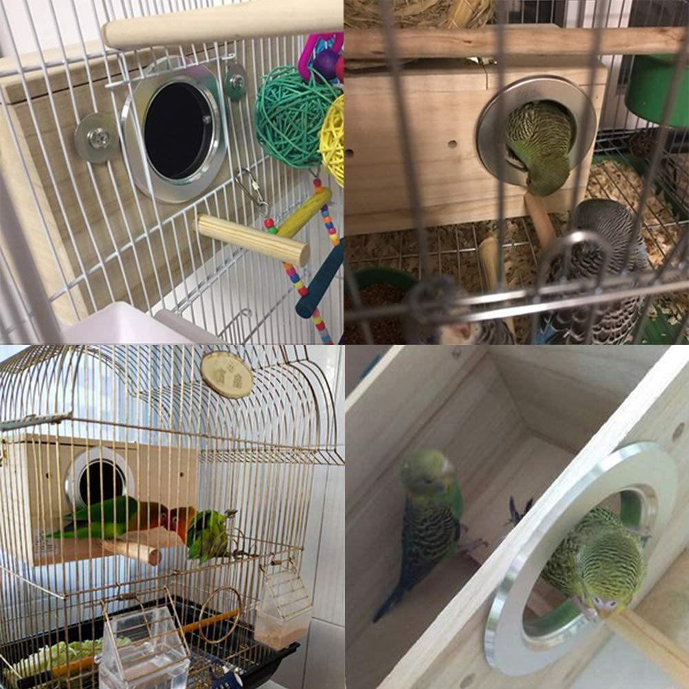 YJJKJ Wood Parakeet Nest Box Pet Bird House Parrot Breeding Mating Box Bird Cage Box for Lovebirds Cockatiel Parrotlets Budgerigar Parakeet (L) YJJKJ