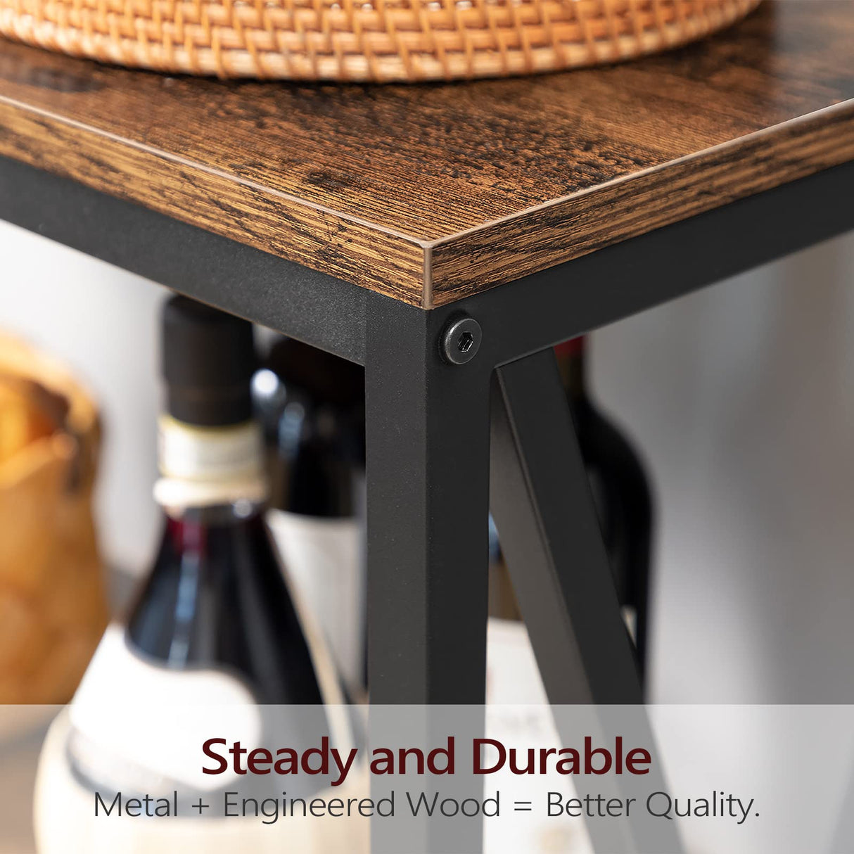 MAHANCRIS 55" Sofa Table, Industrial Console Table, 3-Tier Narrow Side Table with Open Shelves, Foyer Table for Entryway, Hallway, Kitchen, Living Room and Bedroom, Rustic Brown CTHR80401 MAHANCRIS