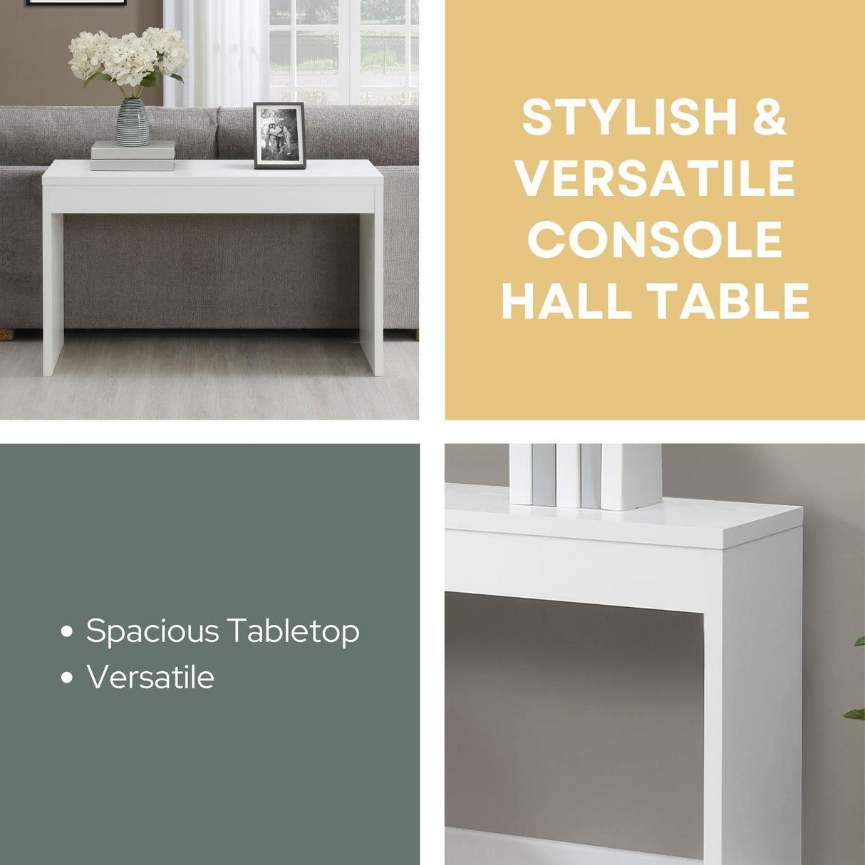 Convenience Concepts Northfield Console Table 48" - Modern Living Room Sofa Table, Contemporary Entryway Hall Table, Foyer Display Table, White Convenience Concepts