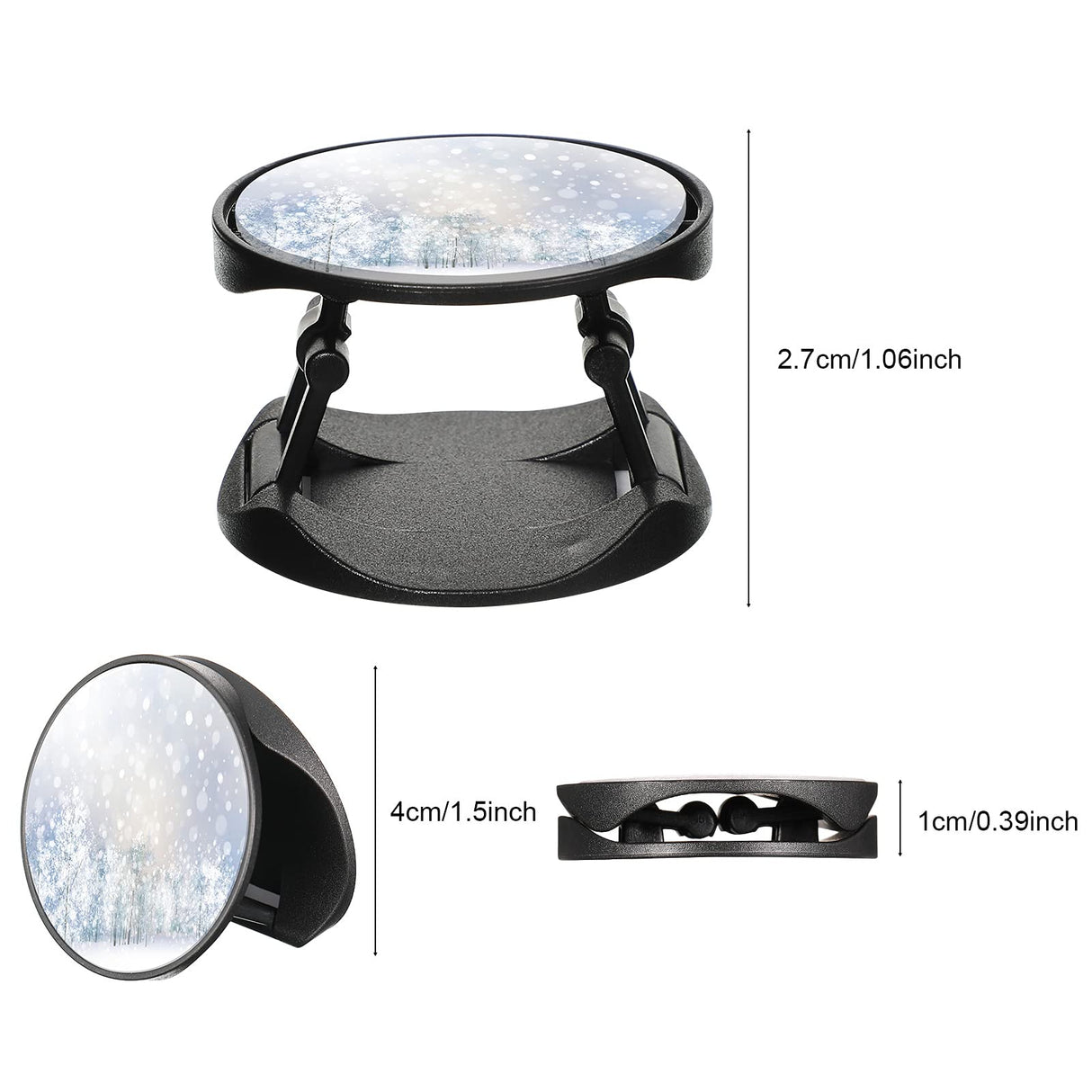 Flutesan 65 Pieces Sublimation Phone Holders Collapsible Phone Grip Holder Adhesive Finger Phone Stand Brackets with Double-Sided Tape for Most Smartphones and Tablets, Black and White Flutesan