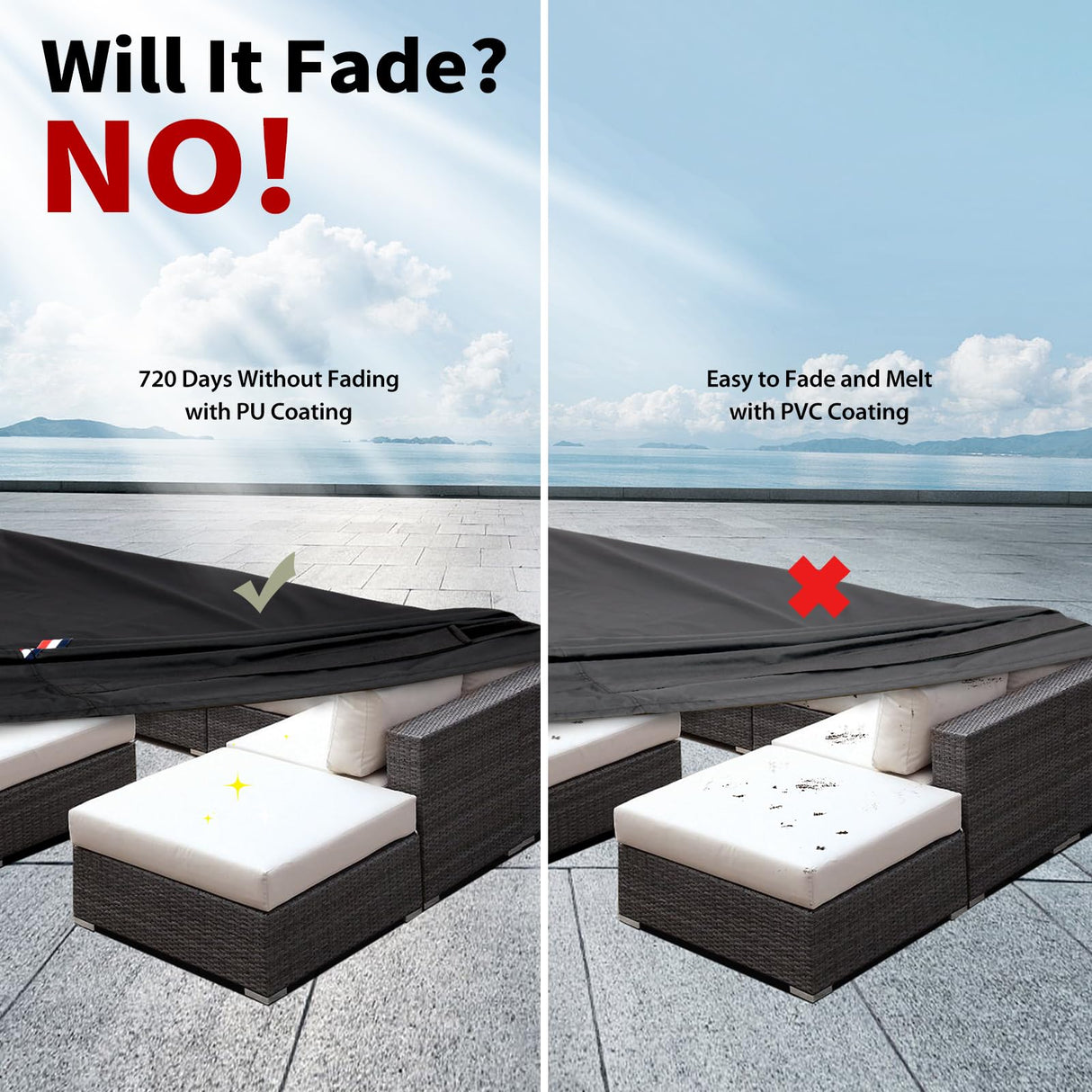 KylinLucky Patio Furniture Covers Waterproof for Table and Chairs Set, Outdoor Table Covers Rectangular Fits up to 108L x 82W x 28H inches KylinLucky