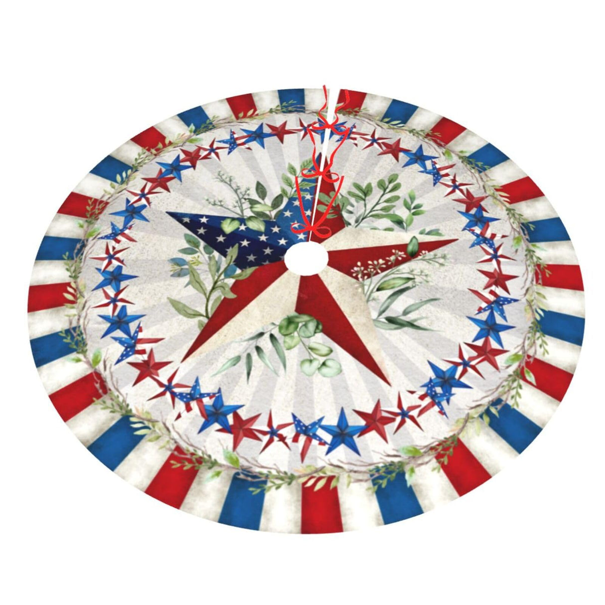 Patriotics 4th of July Tree Skirt Skirt Memorial Day Stars and Stripes Christmas Tree Skirts Veterans Day Xmas Tree Mat Christmas Tree Ornaments Decoration 30" XYSKINO
