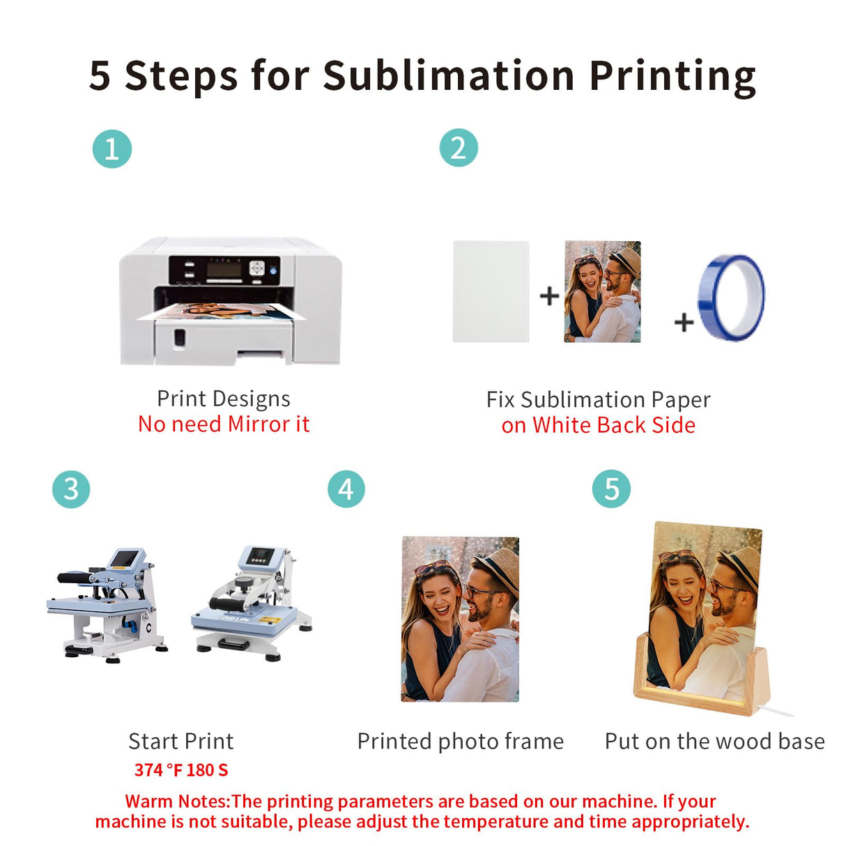 PYD Life 4 Pack Sublimation Night Lights Blanks LED Glass Photo Frames Panels White 5" x 7" with Warm Light,with Wood Stand for Heat Press Machine Printing PYD Life