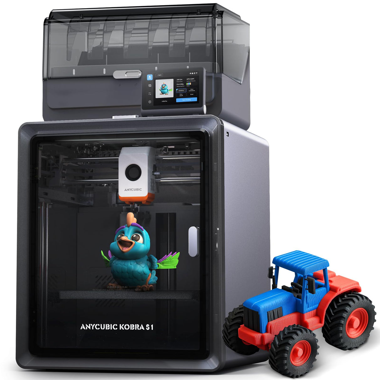 Anycubic Kobra S1 Combo 3D Printer, Multi-Color 3D Printer High Speed Max 600mm/s High Precision, Core XY Stable Structure Ultra-Quiet Printing Anycubic App One-Click Printing 250 * 250 * 250mm ANYCUBIC