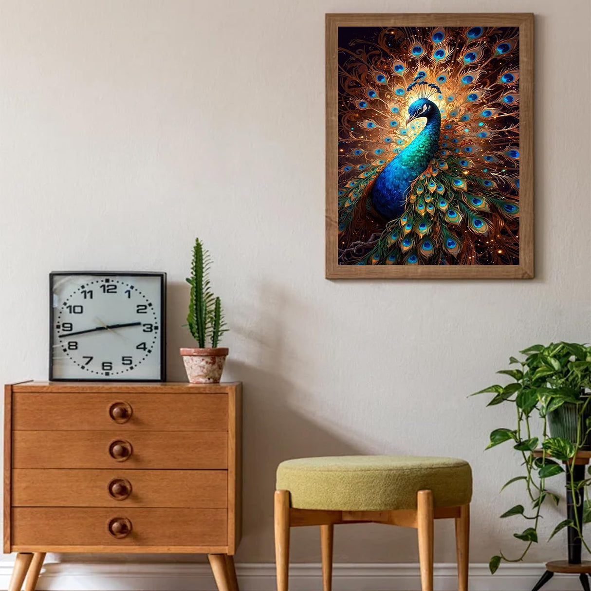 Gamteldot Diamond Art Kits for Adults Beginner - 5D DIY Peacock Diamond Art with Complete Tools,Full Drill Diamond Painting Diamond Dots Gem Art Craft for Home Wall Decor Gift-12x16in Gamteldot