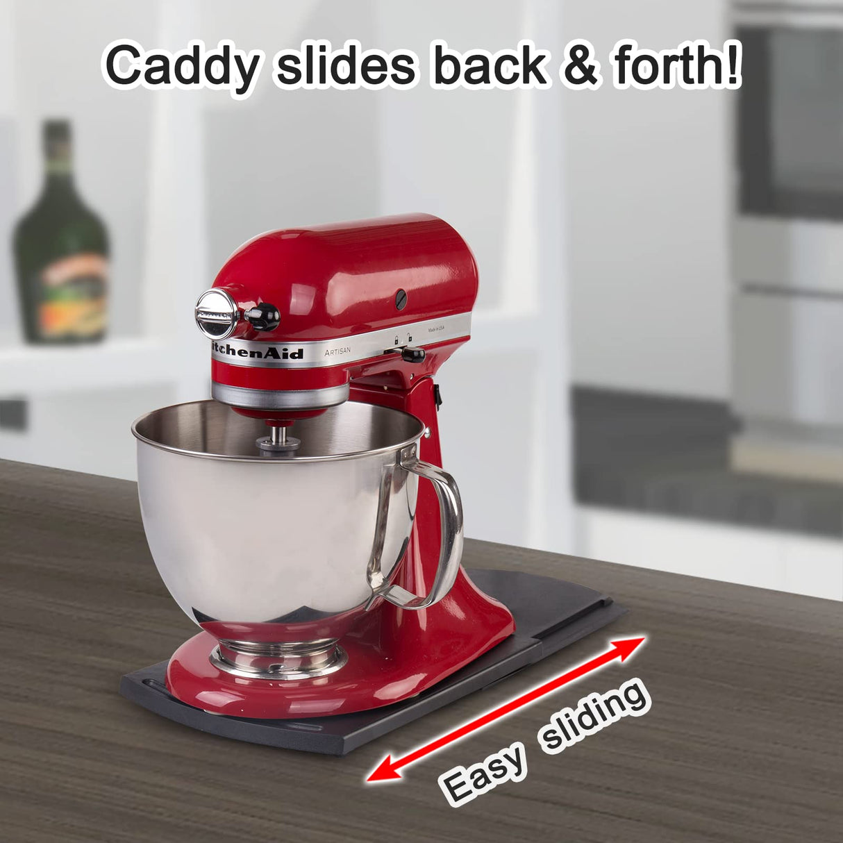 Bruvoalon Kitchen Appliance Sliding Tray, Slider for Coffee Pot, Coffee Maker, Toaster, KitchenAid Mixer, Blenders and Air Fryer, Coutertop with Rolling Wheels (3 Pack) Bruvoalon