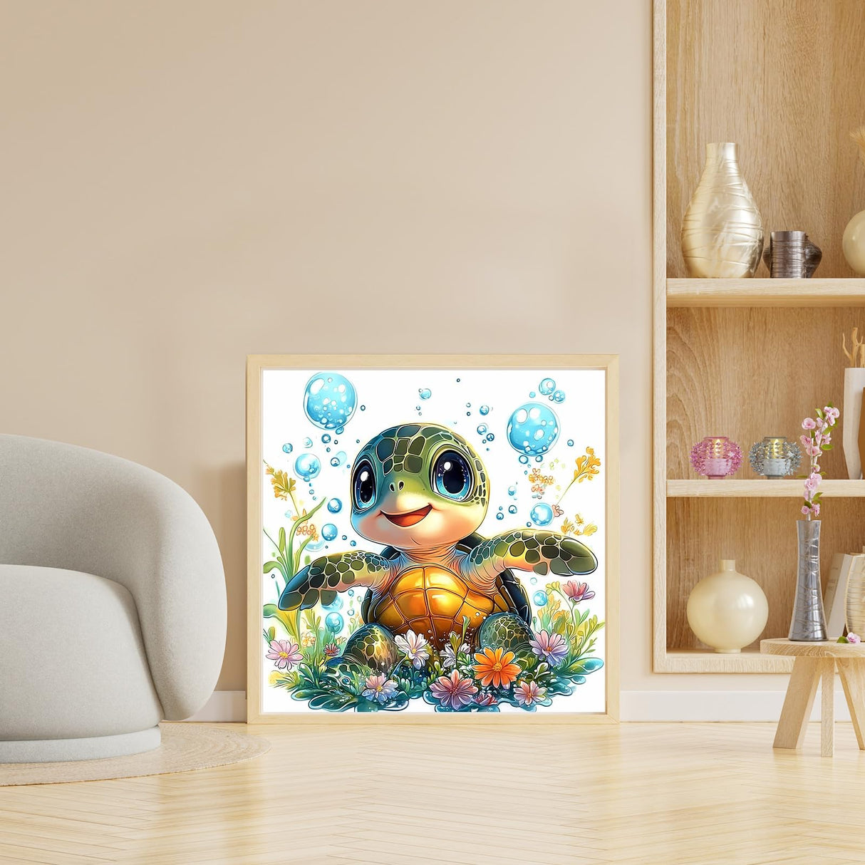 DOMROM Cute Turtle Diamond Painting Kits for Adults, Turtle Full Drill Diamond Dots Paintings for Beginners, Round 5D Paint with Diamonds Pictures Gem Art Painting Kits DIY Craft Kits 12x12 inch DOMROM
