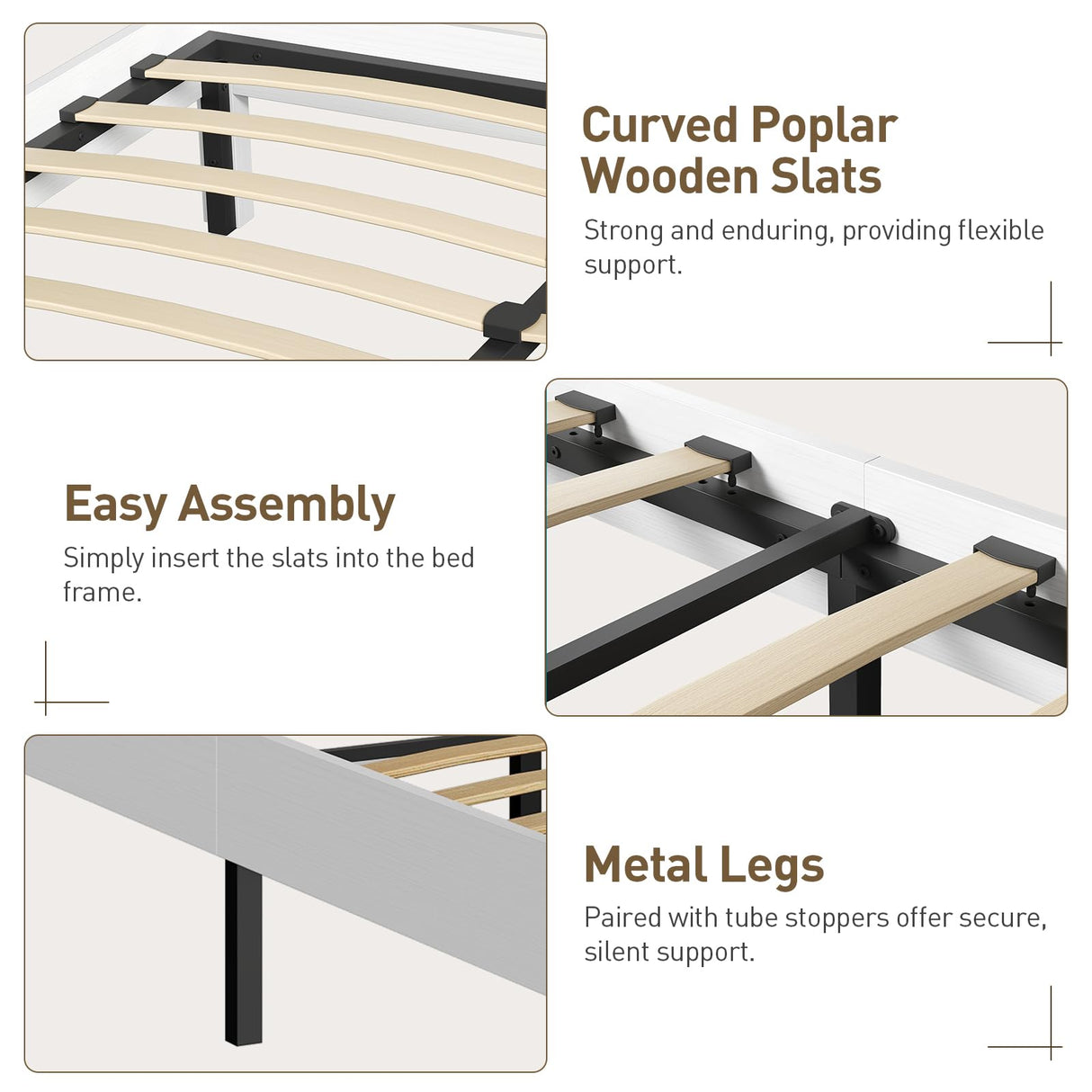 RALGEND Farmhouse Full Size Bed Frame with 51.2" Tall Headboard & Footboard, Wooden Platform Bed Frame with Large Storage Drawers, No Squeak, No Box Spring Needed, White and Walnut RALGEND