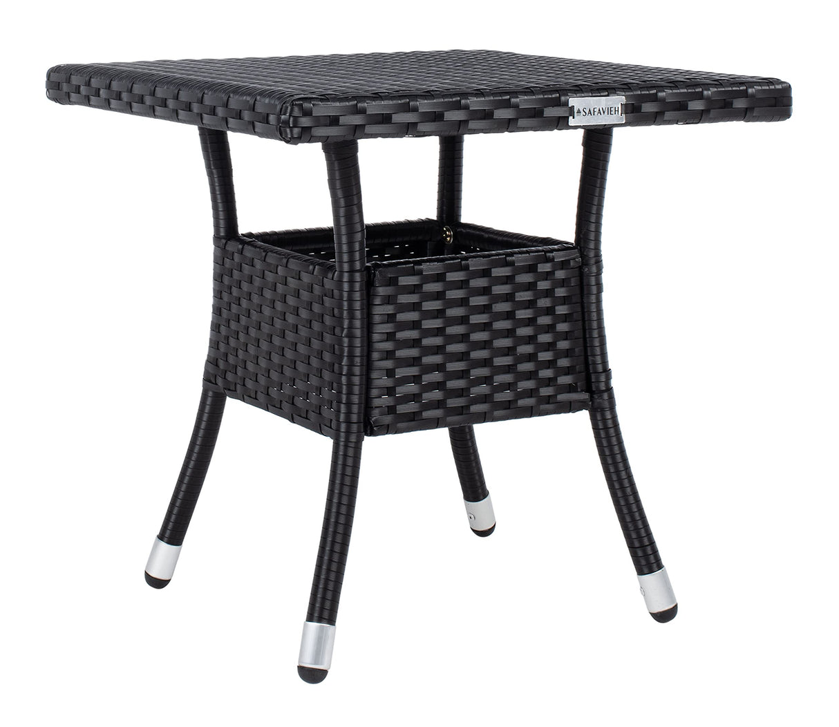 SAFAVIEH Outdoor Collection Edna Black/White Cushion 3-Piece Lounge Set with Table (PAT7719A) SAFAVIEH