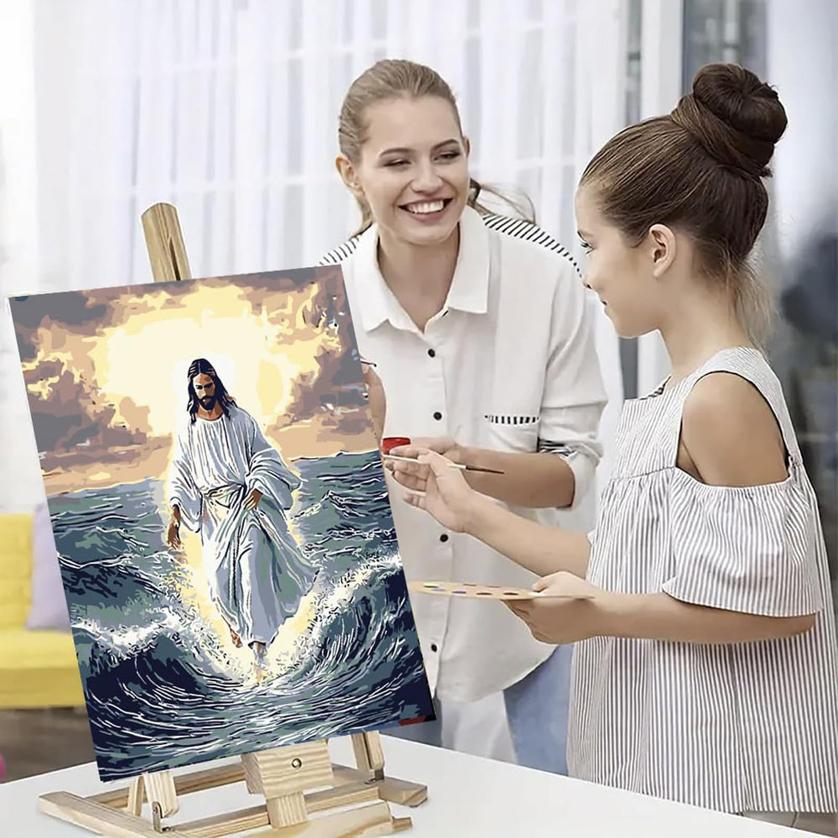 Jesus Paint by Numbers Kit for Adults & Beginners - Christian Canvas Art for Spiritual Home Wall Decor (16x20in, DIY Gift Idea) DIYDECORFUN