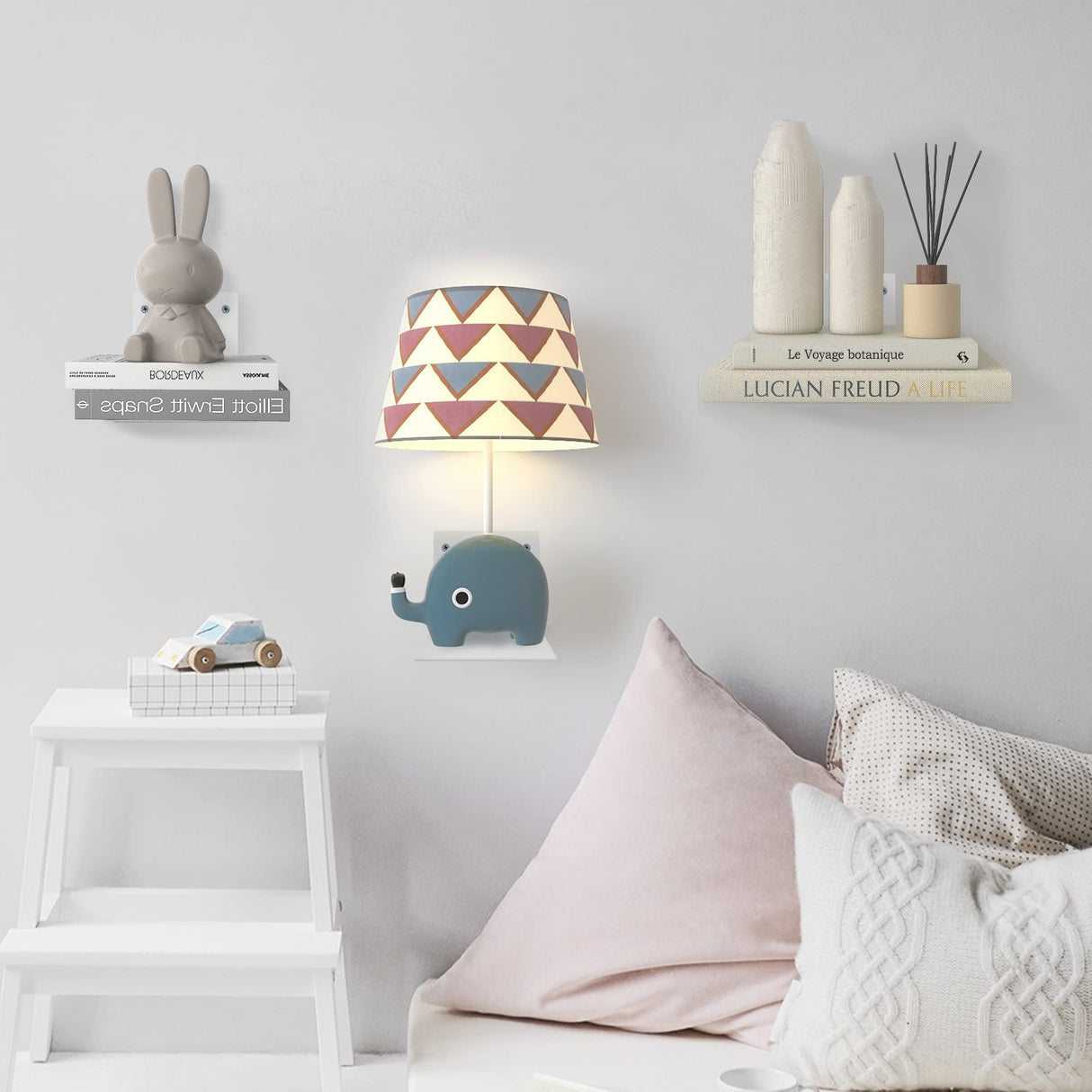 STORAGE MANIAC Floating Book Shelves for Wall Mounted Invisible Floating Bookshelves Heavy-Duty Steel Hidden Bookshelf Hanging Bookshelves for Bedroom Living Room Office, White 4-Pack Large STORAGE MANIAC