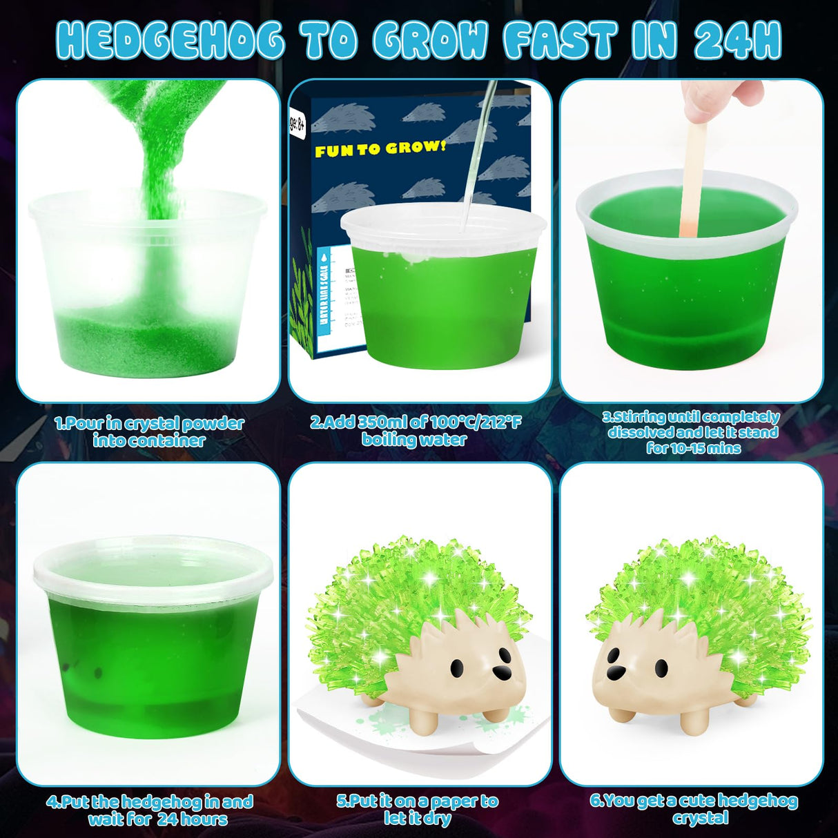 sdaymol Crystal Growing Kit,Science Kits for Kids Age 8-12,DIY Science Experiments Lab Learning & Educational Toys,STEM Projects Toys Gifts for Boys & Girls Ages 8 9 10 12 sdaymol