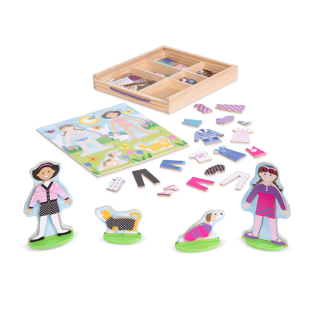 Melissa & Doug Best Friends Magnetic Dress-Up Wooden Dolls Pretend Play Set (78 pcs) Melissa & Doug
