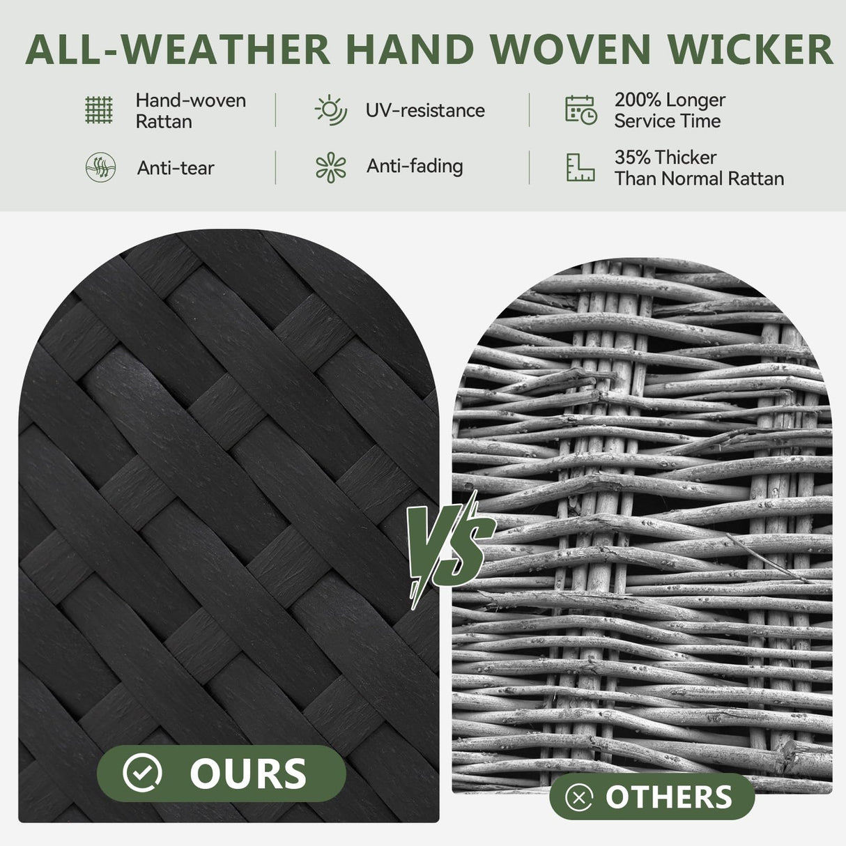 Aoxun 12 Piece Patio Furniture Set with 44” Fire Pit Table Wicker Rattan Patio Sectional Sofa Set Outdoor Seating Furniture with Thickened Cushion, Grey Aoxun