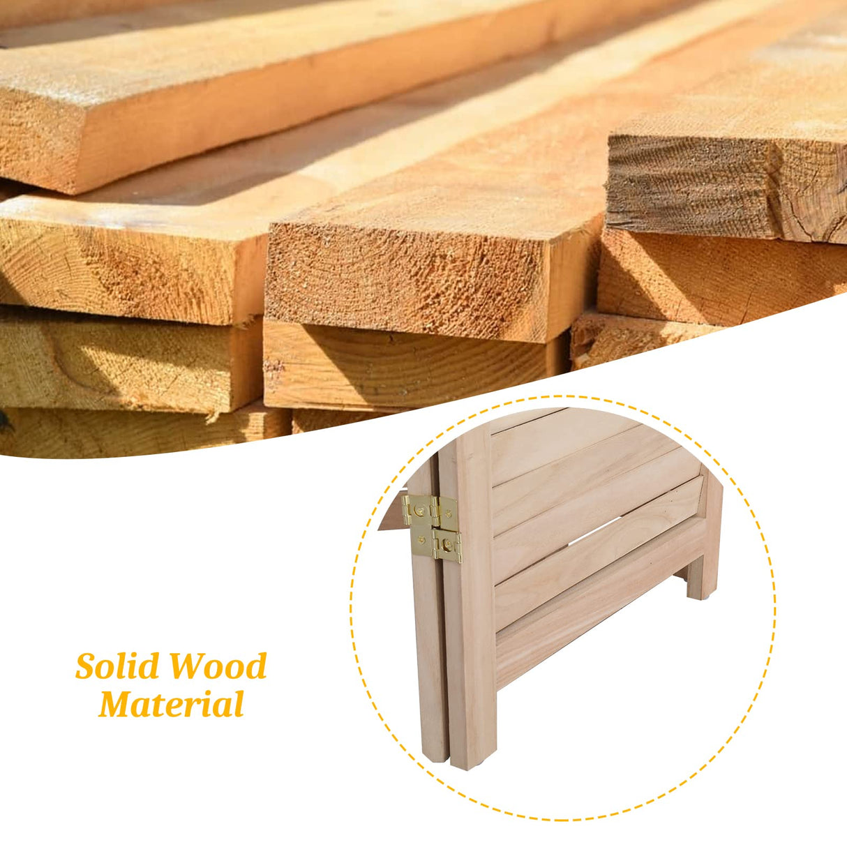 Bonnlo Wood Room Divider Privacy Screen, 5.9 Ft Tall Folding Partition Wall Divider, Indoor Freestanding Hinged Space Separator (Natural, 6 Panel) Bonnlo