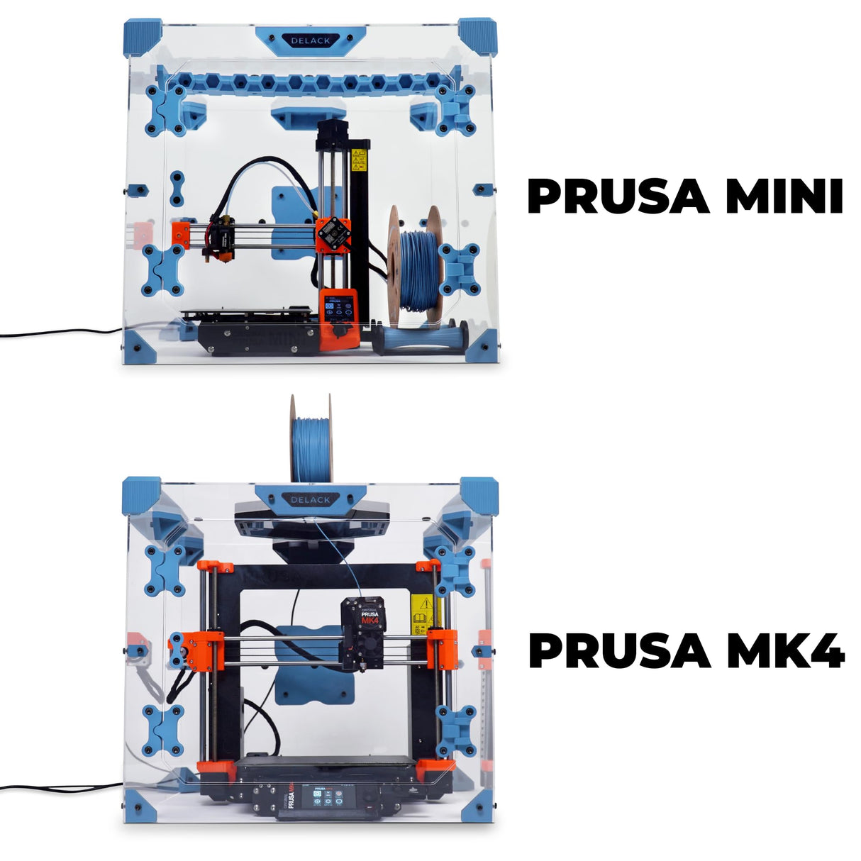 3D SOURCERER DELACK 3D Printer Enclosure Kit with LED Light | Made for Prusa MK4, Prusa Mini, Prusa MK3 3D Printers | Compatible with IKEA Lack Table | Plexiglass Cover for Constant Temperature 3D SOURCERER
