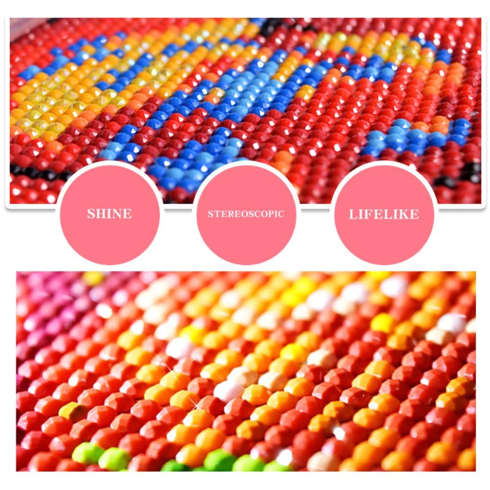 pigpigboss Flamingo Diamond Painting Art Kits, 5D Full Round Drill Flower Flamingo Diamond Dots Arts Crafts for Adult Beginner Home Office Wall Decor (11.8 x 15.7 inches) pigpigboss