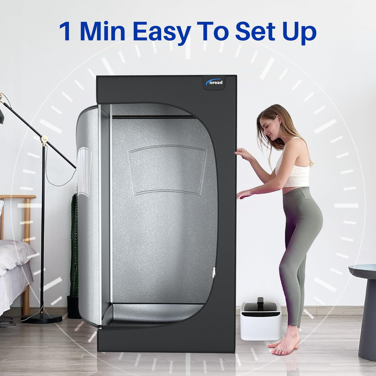 TOREAD Full Size Sauna 600D Canvas, Portable Steam Saunas Tent Fold-able with 2.6L 1000W Steam Generator Remote Control๏ผ63"x31.5"x31.5"๏ผ TOREAD