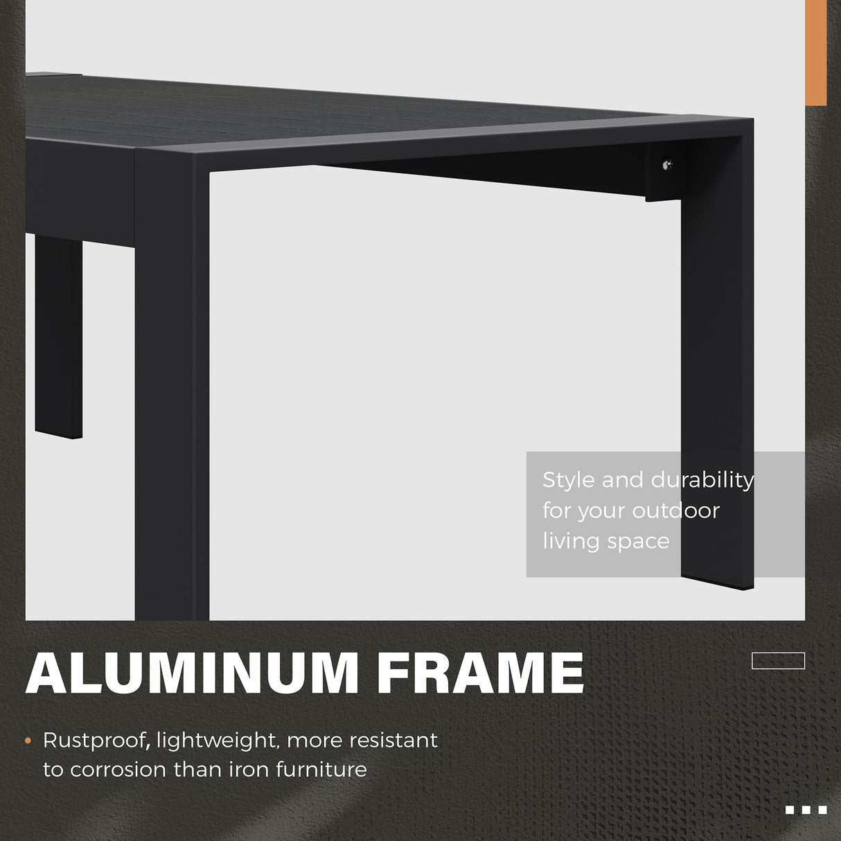 Solaste Aluminum Outdoor Coffee Table, All-Weather Rectangle Metal Patio Coffee Table Furniture for Balcony, Garden, Indoor or Outdoor Use, Black Solaste