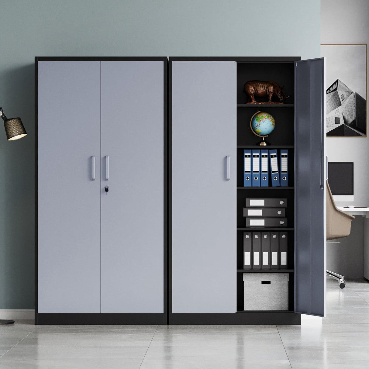 MIIIKO Metal Storage Cabinet with 6 Tier Shelves and Locking Doors, 72" x 36" x 18" Steel Garage Storage Cabinets for Home, Garage, Pantry Workshop Warehouse… MIIIKO