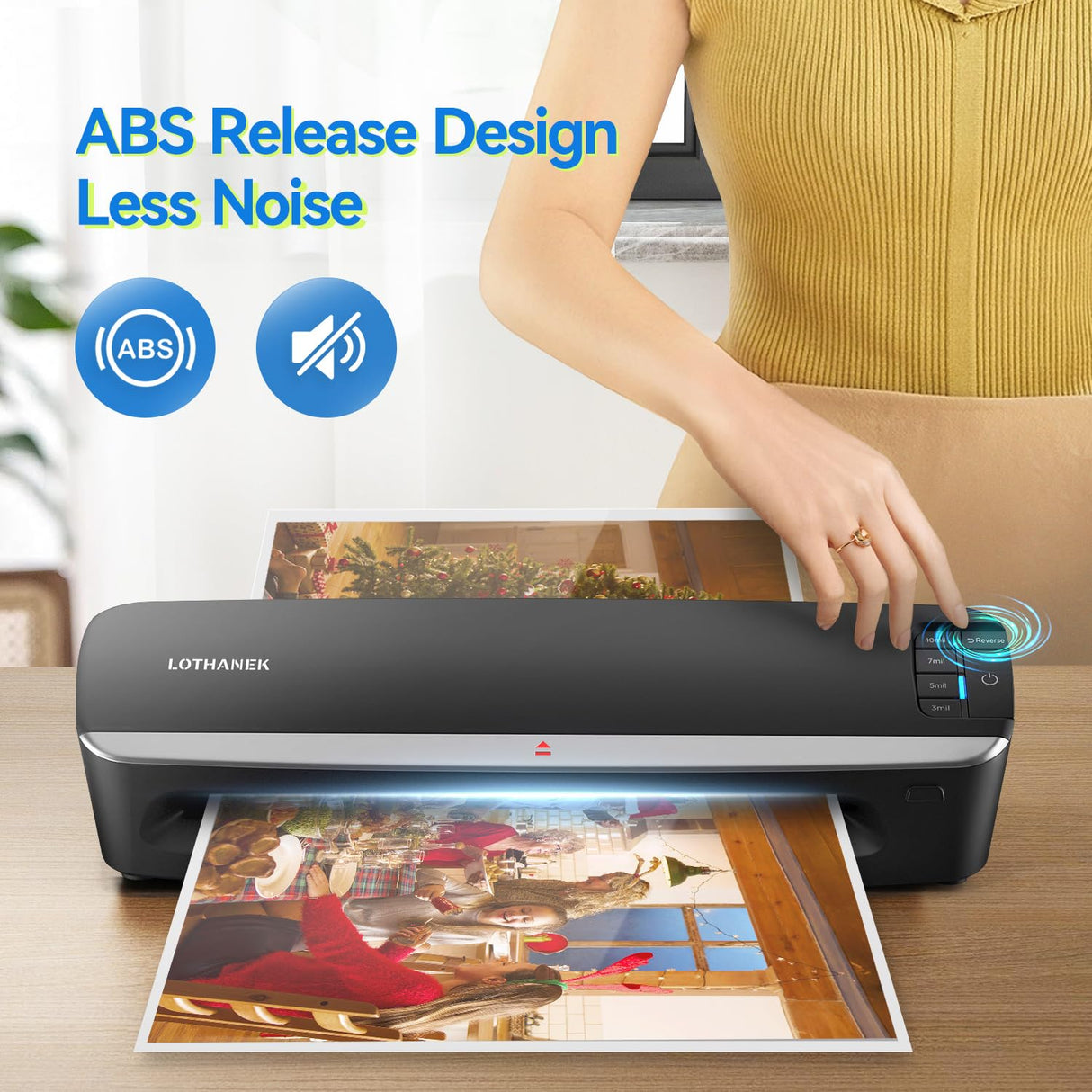 13 inch 4-Roller Laminator Machine, 3-10 Mil 60-Second Warm-up A3 Commercial Laminating Machine with 50 Sheets, LOTHANEK Heavy Duty Thermal Machine for Home, School Office Teacher Use LOTHANEK