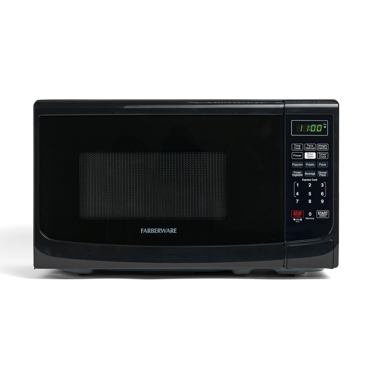 Farberware Countertop Microwave 700 Watts, 0.7 Cu. Ft. - Microwave Oven With LED Lighting and Child Lock - Perfect for Apartments and Dorms - Easy Clean Grey Interior, Retro Black Farberware