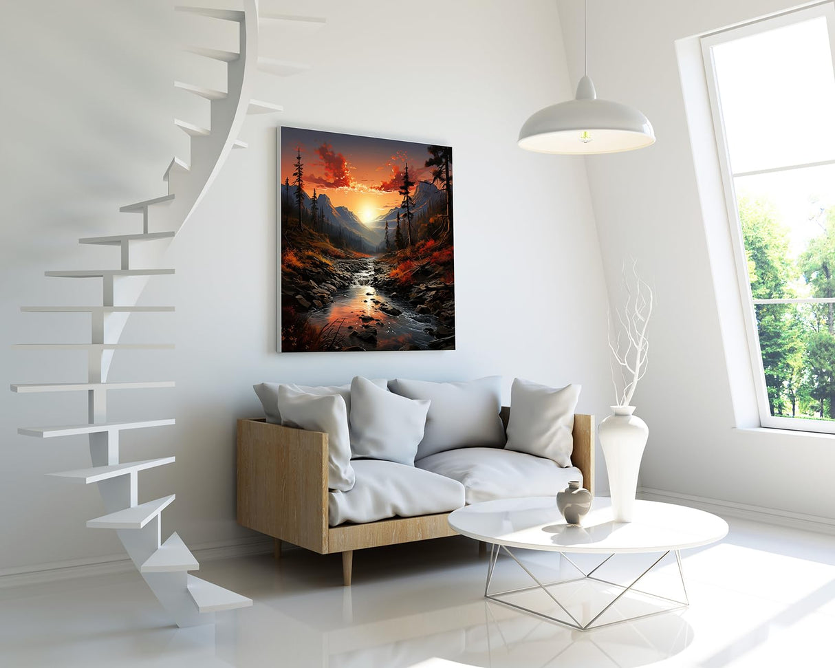 CHWGLFGG 4 Pack Diamond Painting Kits for Adults Beginners,DIY 5D Scenic Landscape Diamond Art Kits,Round Full Drill Forest Sunset Glow Scenery Gem Art Kit,Home Wall Decor 11.8 x 11.8 Inch CHWGLFGG