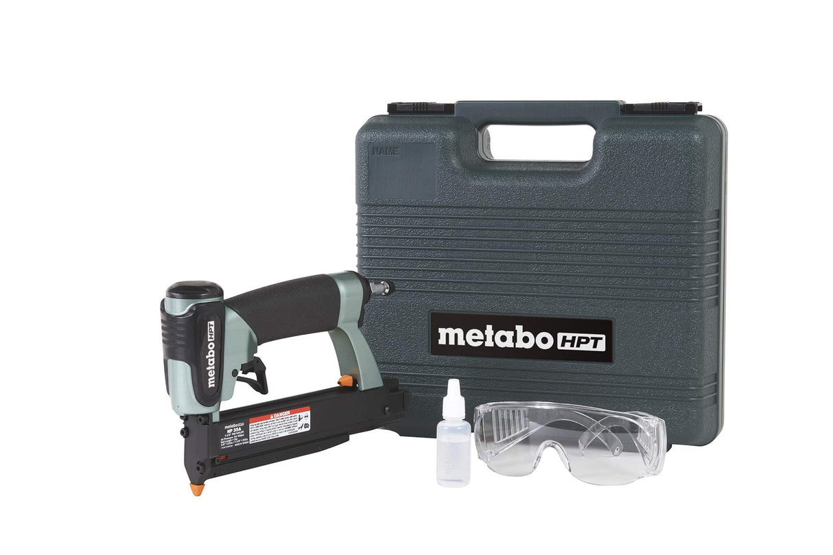 Metabo HPT Pin Nailer Kit | Pro Preferred Brand of Pneumatic Nailers | 23 Gauge | Accept 5/8-Inch to 1-3/8-Inch Pin Nails | Ideal for Cabinets, Paneling, Craft Work, & Picture Frame Assembly | NP35A Metabo HPT