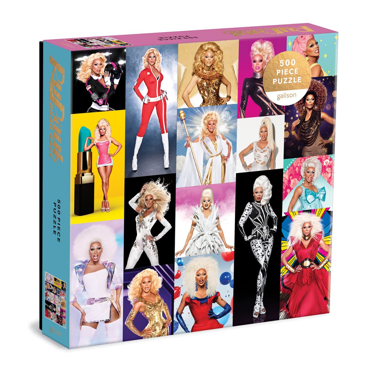 RuPaul’s Drag Race Puzzle, 500 Pieces, 20” x 20” – Fun Jigsaw Puzzle with Photos of The Queen Herself Mama Ru – Thick Sturdy Pieces, Challenging Activity for Friends, A Great Gift for Drag Race Fans Galison