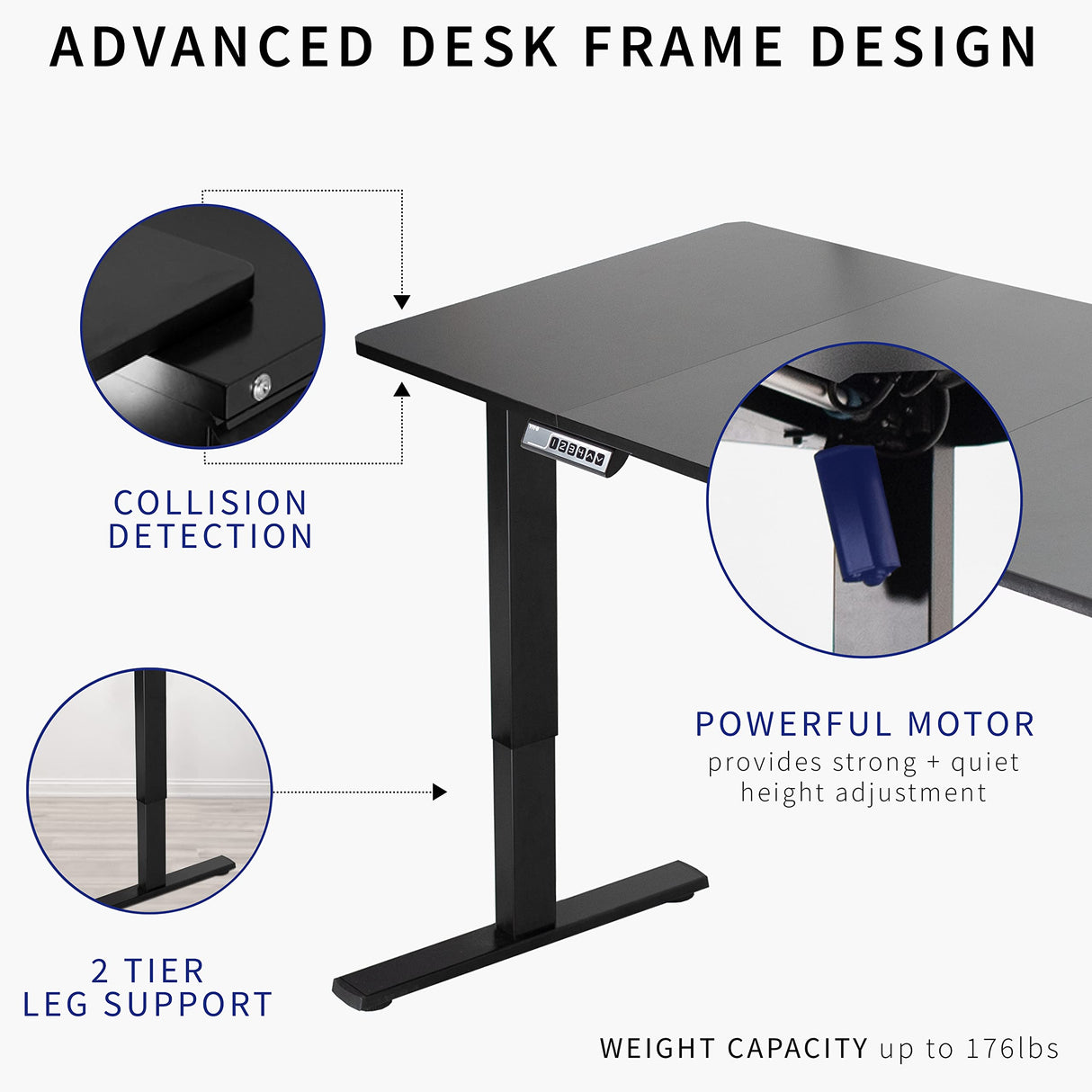 VIVO Electric 71 x 30 in Standing Desk, Memory Height Adjustment, 1B Series, Reclaimed Wood Top Black Frame, DESK-KIT-1B7P VIVO